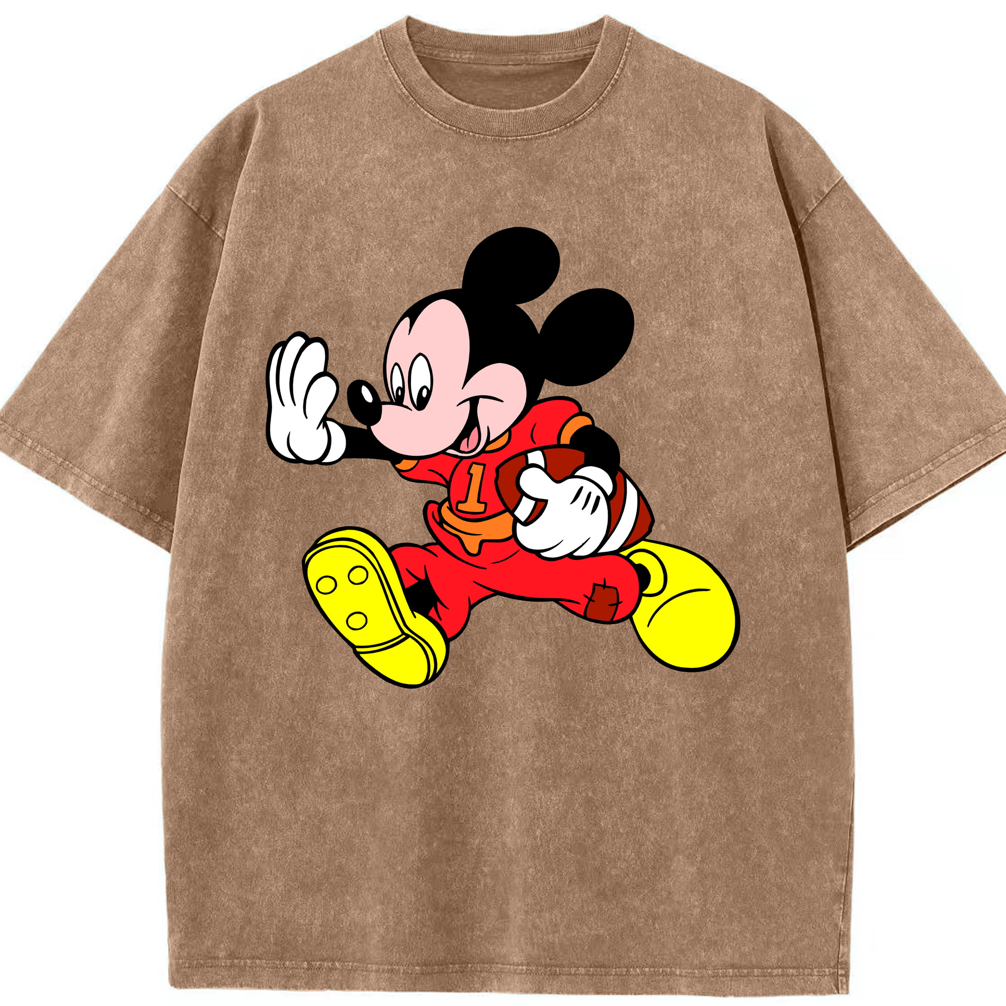 （画像用） ミッキーマウス Mickey Mouse 綿100% ヴィンテージ風 半袖Tシャツ（フロントプリント）