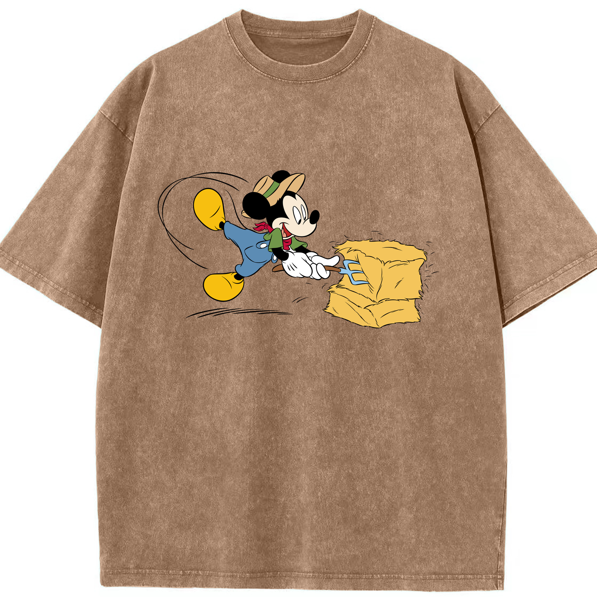 （画像用） ミッキーマウス Mickey Mouse 綿100% ヴィンテージ風 半袖Tシャツ（フロントプリント）