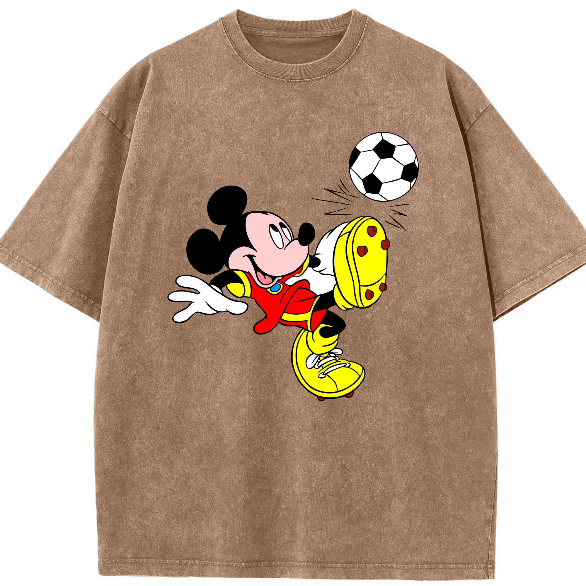 （画像用） ミッキーマウス Mickey Mouse 綿100% ヴィンテージ風 半袖Tシャツ（フロントプリント）