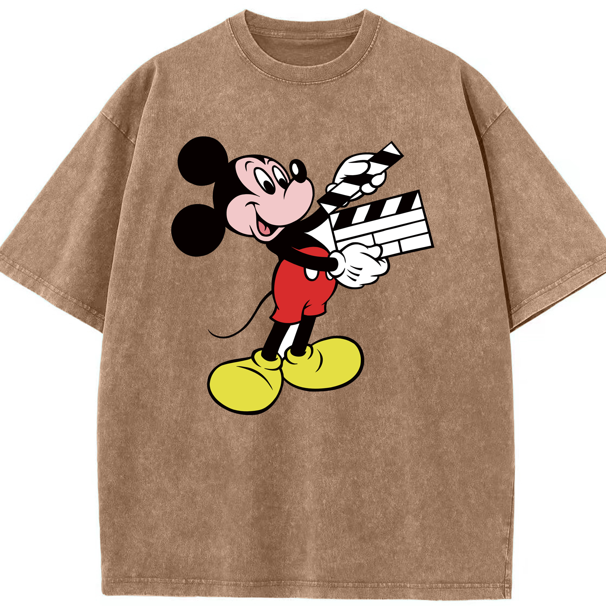 （画像用） ミッキーマウス Mickey Mouse 綿100% ヴィンテージ風 半袖Tシャツ（フロントプリント）