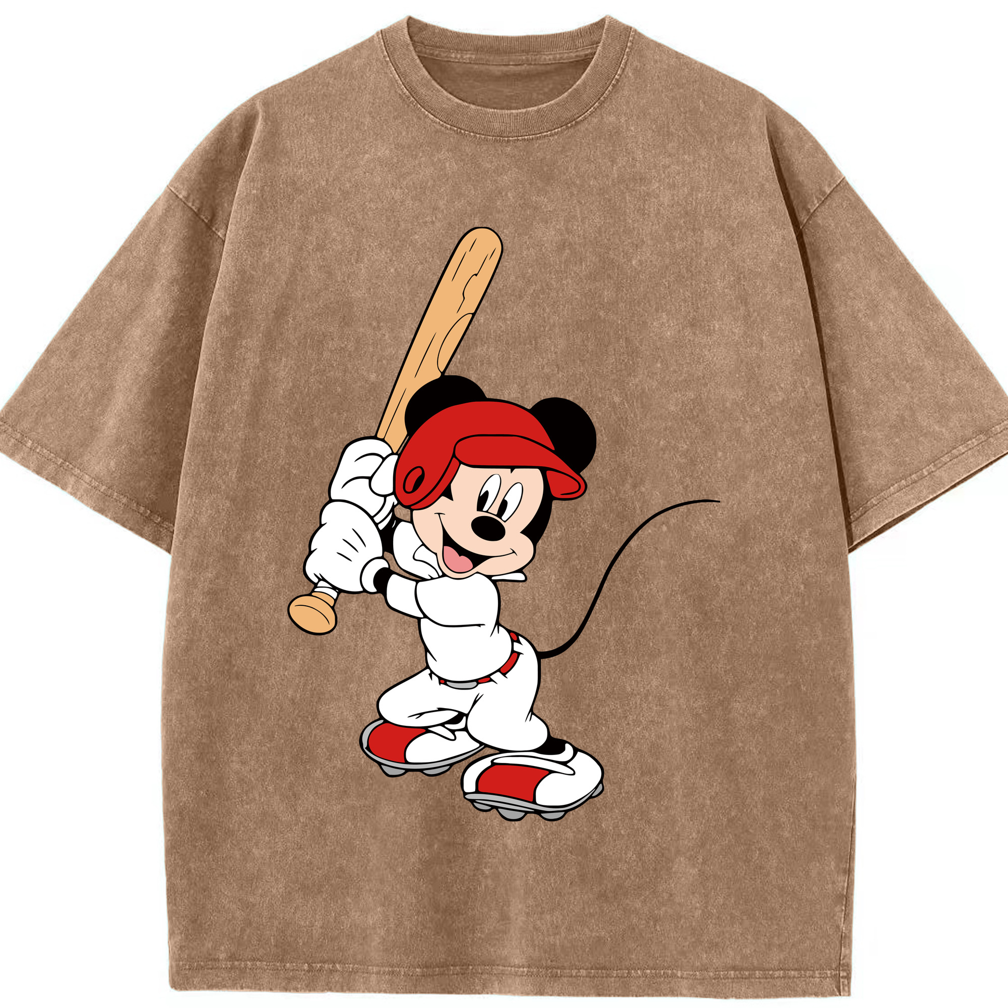 （画像用） ミッキーマウス Mickey Mouse 綿100% ヴィンテージ風 半袖Tシャツ（フロントプリント）
