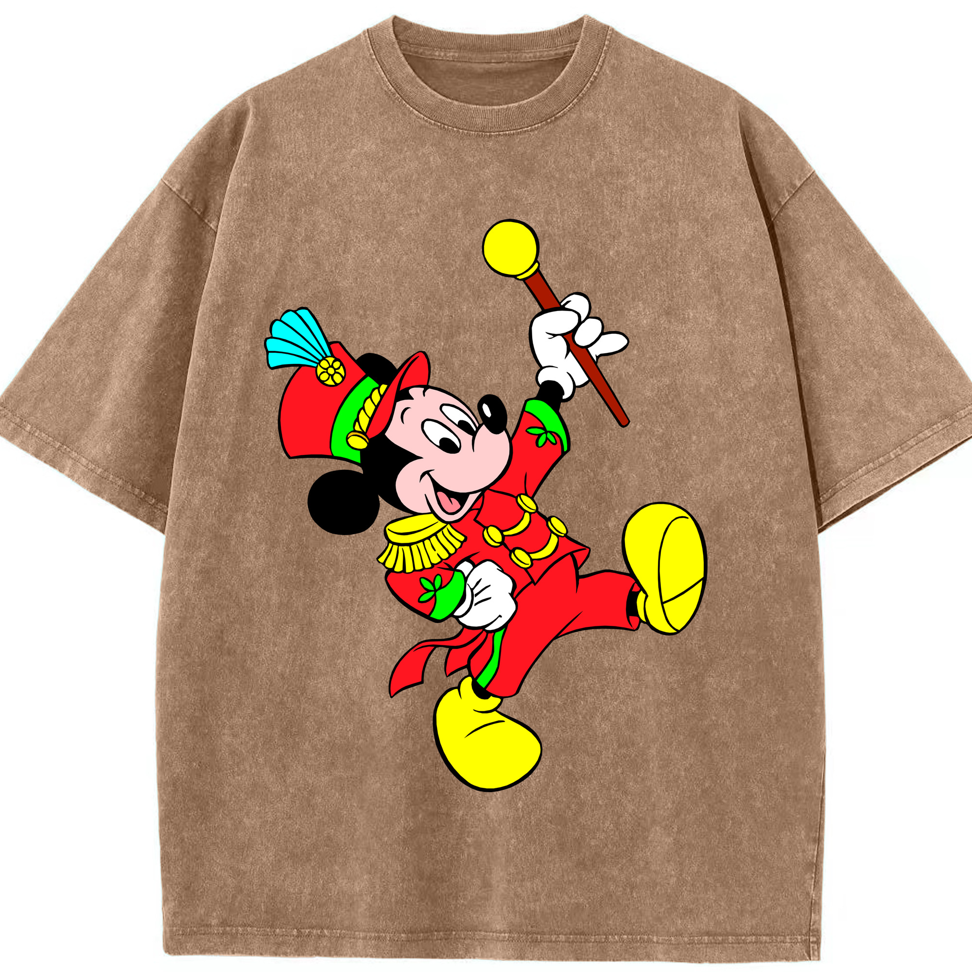 （画像用） ミッキーマウス Mickey Mouse 綿100% ヴィンテージ風 半袖Tシャツ（フロントプリント）