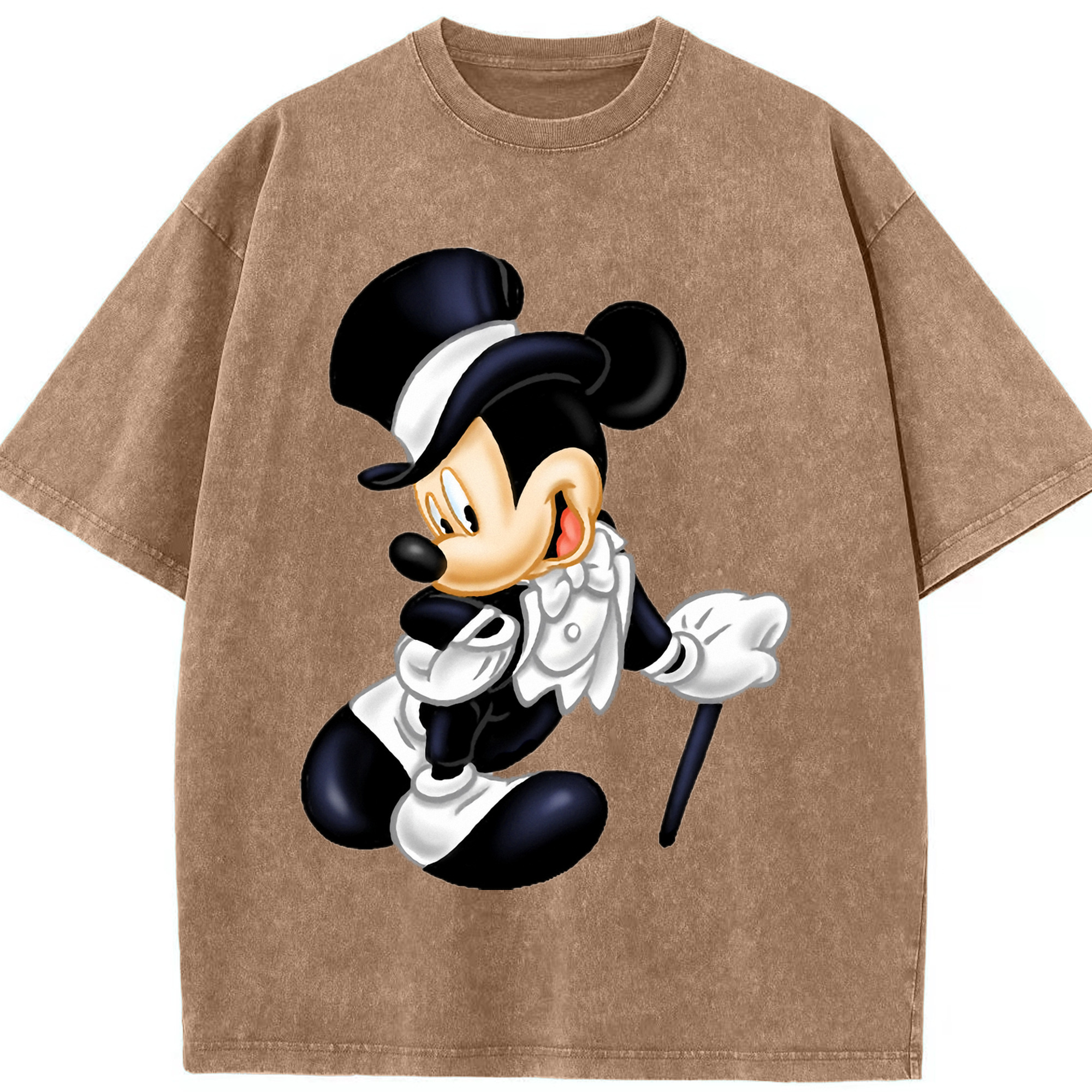 （画像用） ミッキーマウス Mickey Mouse 綿100% ヴィンテージ風 半袖Tシャツ（フロントプリント）