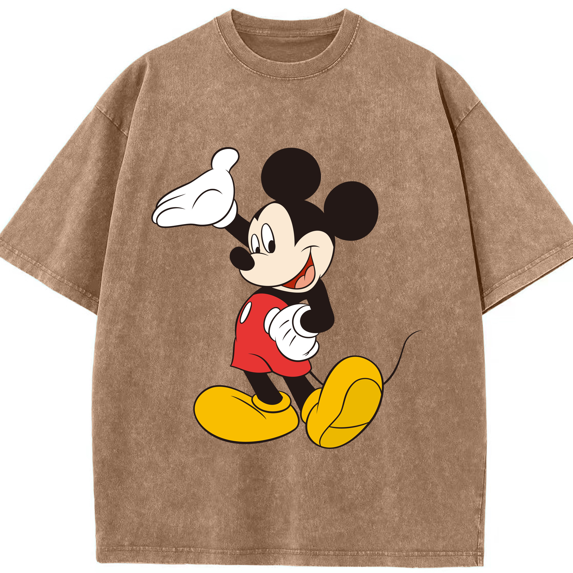 （画像用） ミッキーマウス Mickey Mouse 綿100% ヴィンテージ風 半袖Tシャツ（フロントプリント）