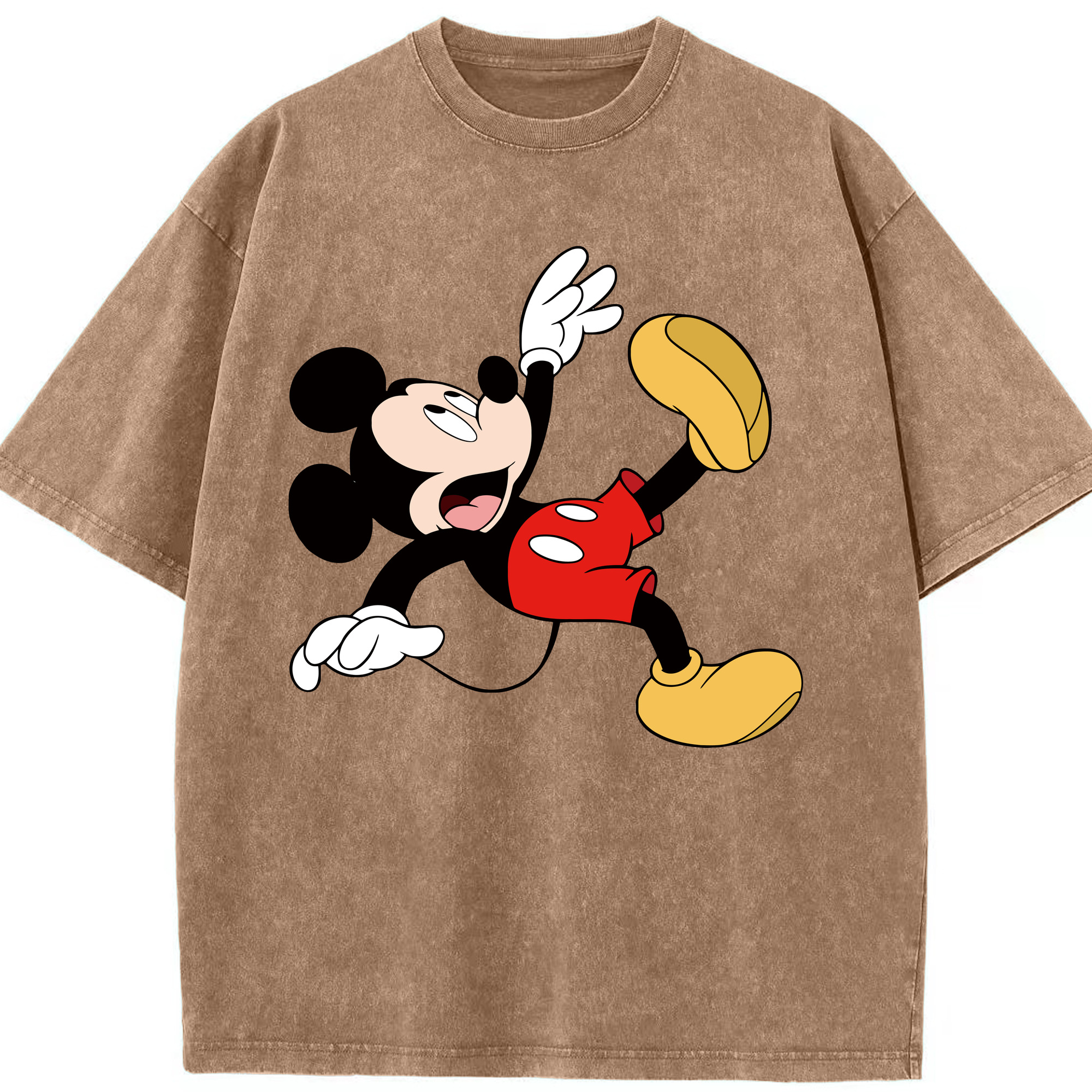 （画像用） ミッキーマウス Mickey Mouse 綿100% ヴィンテージ風 半袖Tシャツ（フロントプリント）