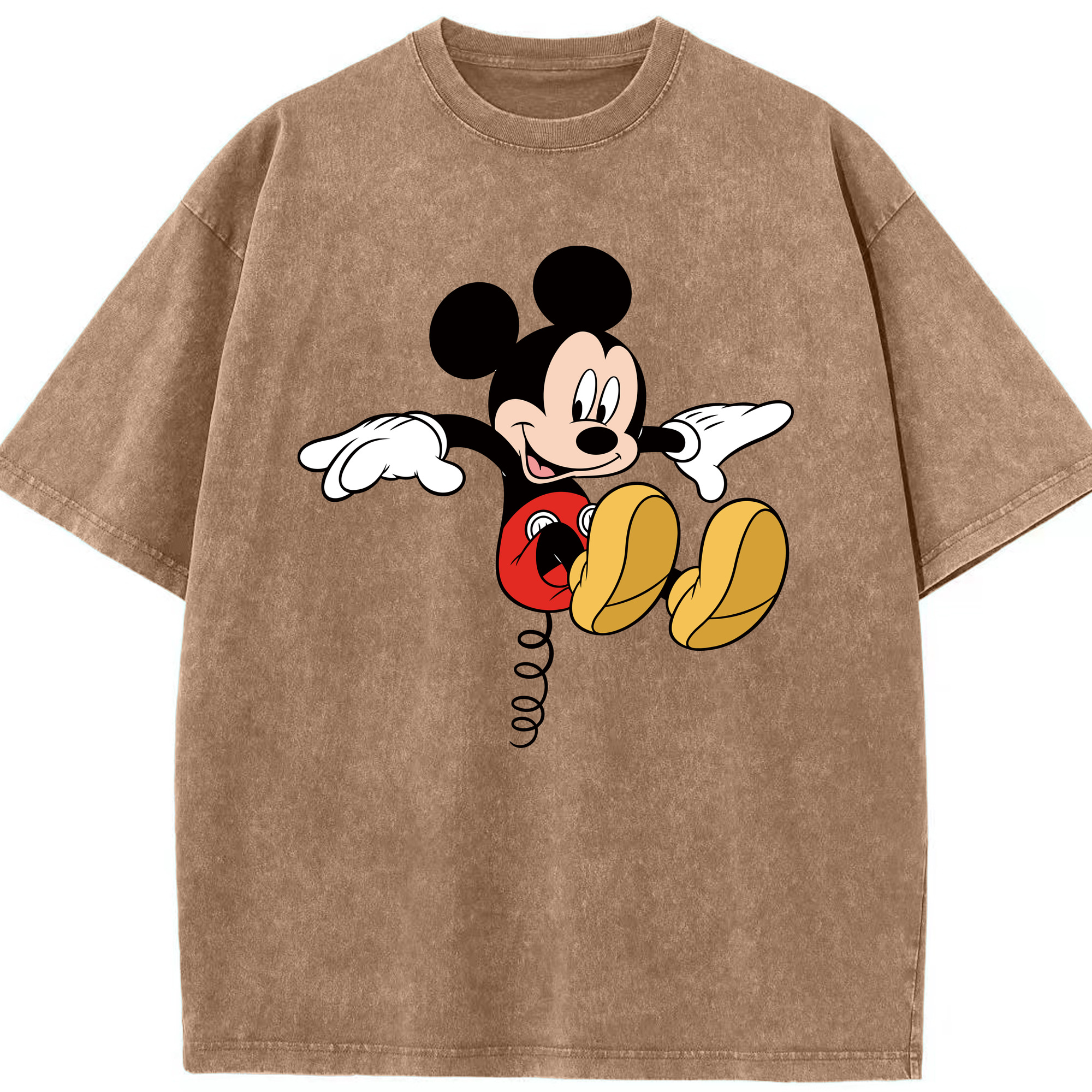 （画像用） ミッキーマウス Mickey Mouse 綿100% ヴィンテージ風 半袖Tシャツ（フロントプリント）
