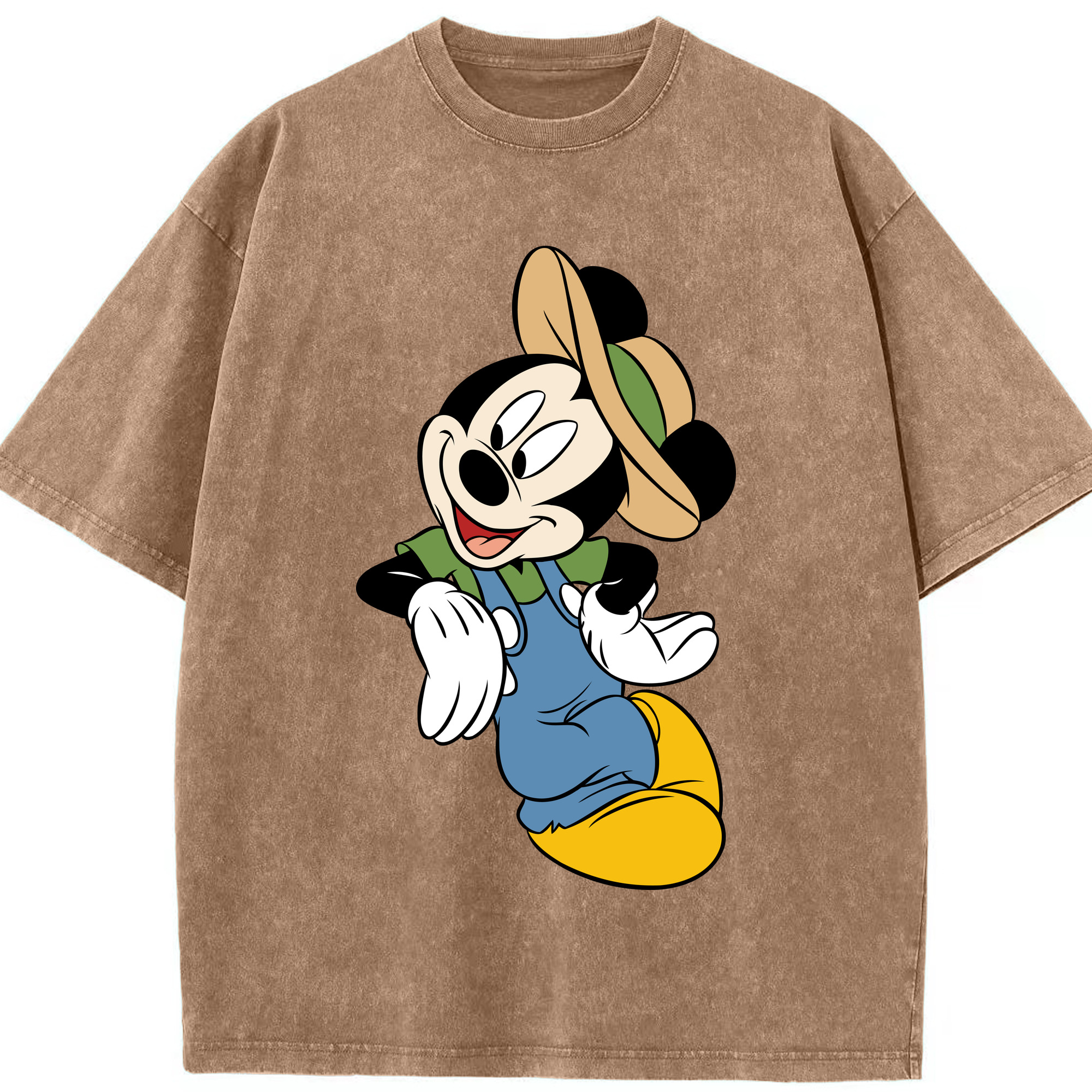 （画像用） ミッキーマウス Mickey Mouse 綿100% ヴィンテージ風 半袖Tシャツ（フロントプリント）