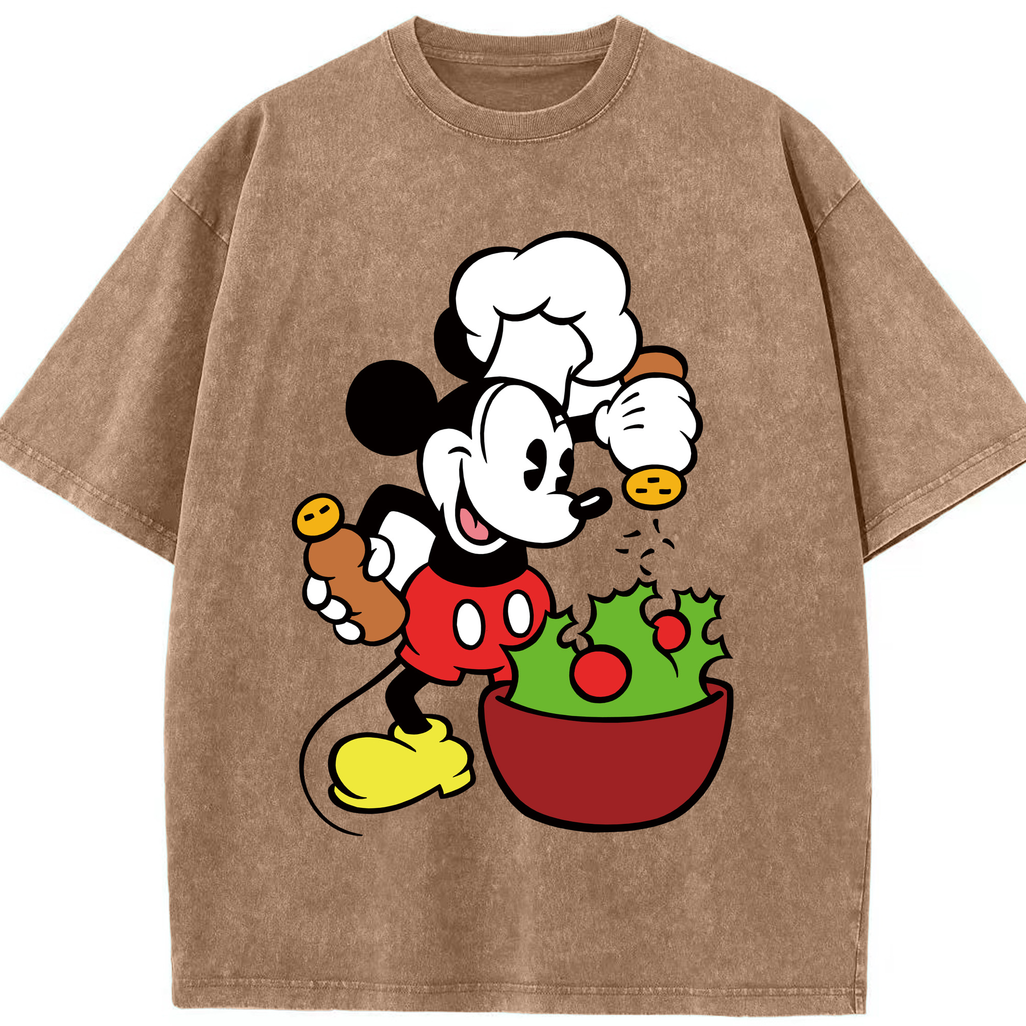（画像用） ミッキーマウス Mickey Mouse 綿100% ヴィンテージ風 半袖Tシャツ（フロントプリント）