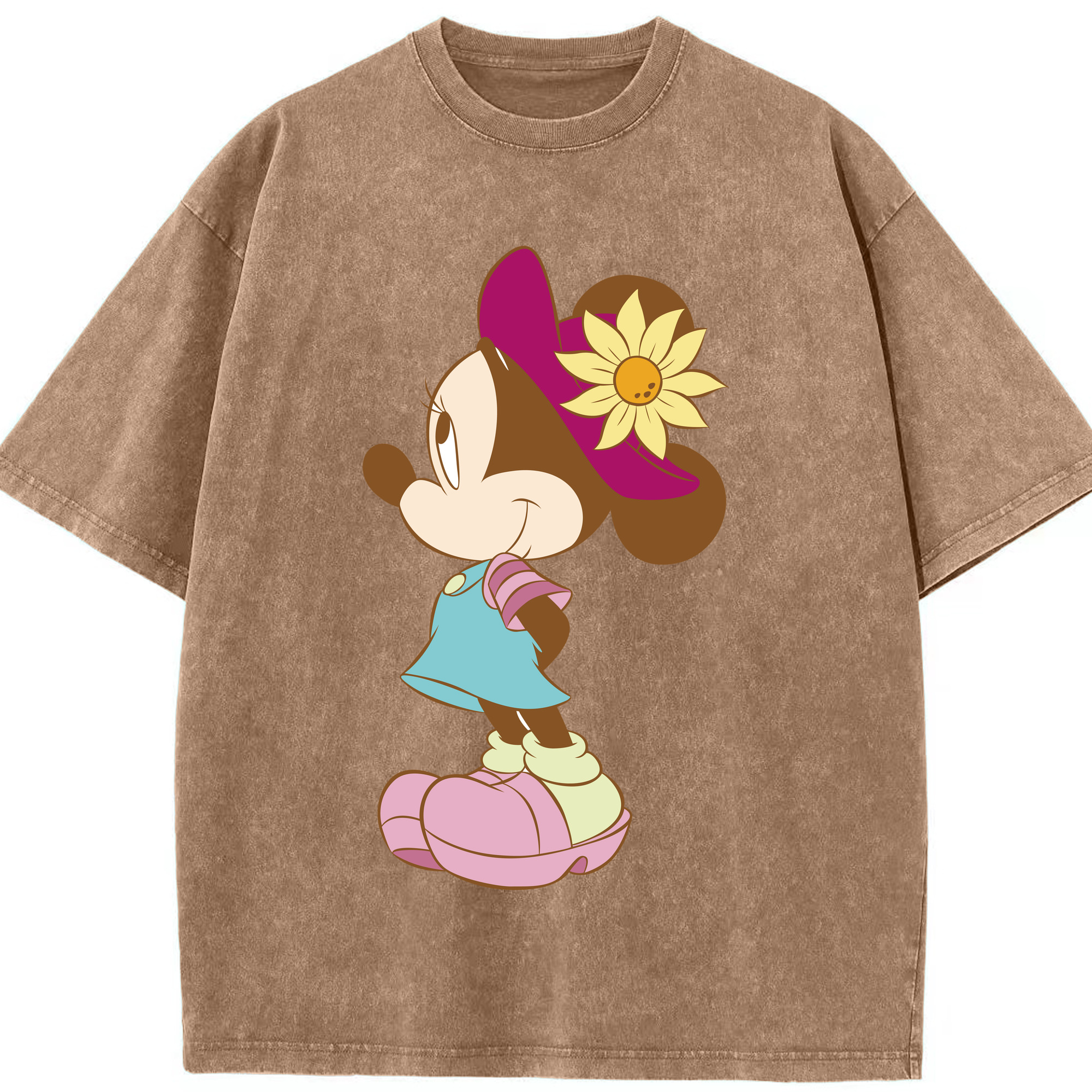 （画像用） ミッキーマウス Mickey Mouse 綿100% ヴィンテージ風 半袖Tシャツ（フロントプリント）