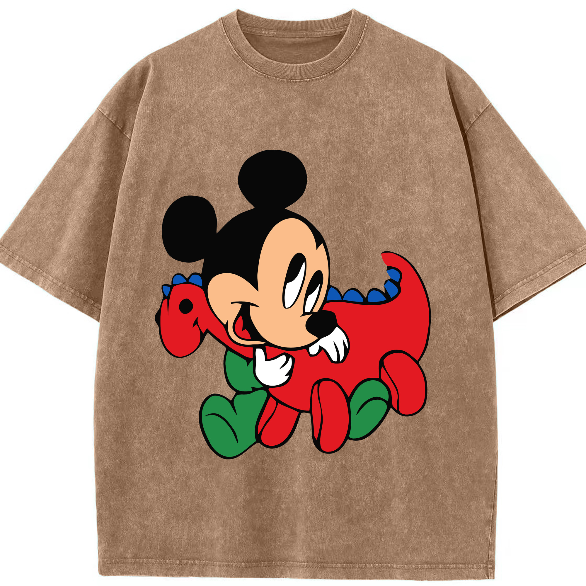 （画像用） ミッキーマウス Mickey Mouse 綿100% ヴィンテージ風 半袖Tシャツ（フロントプリント）