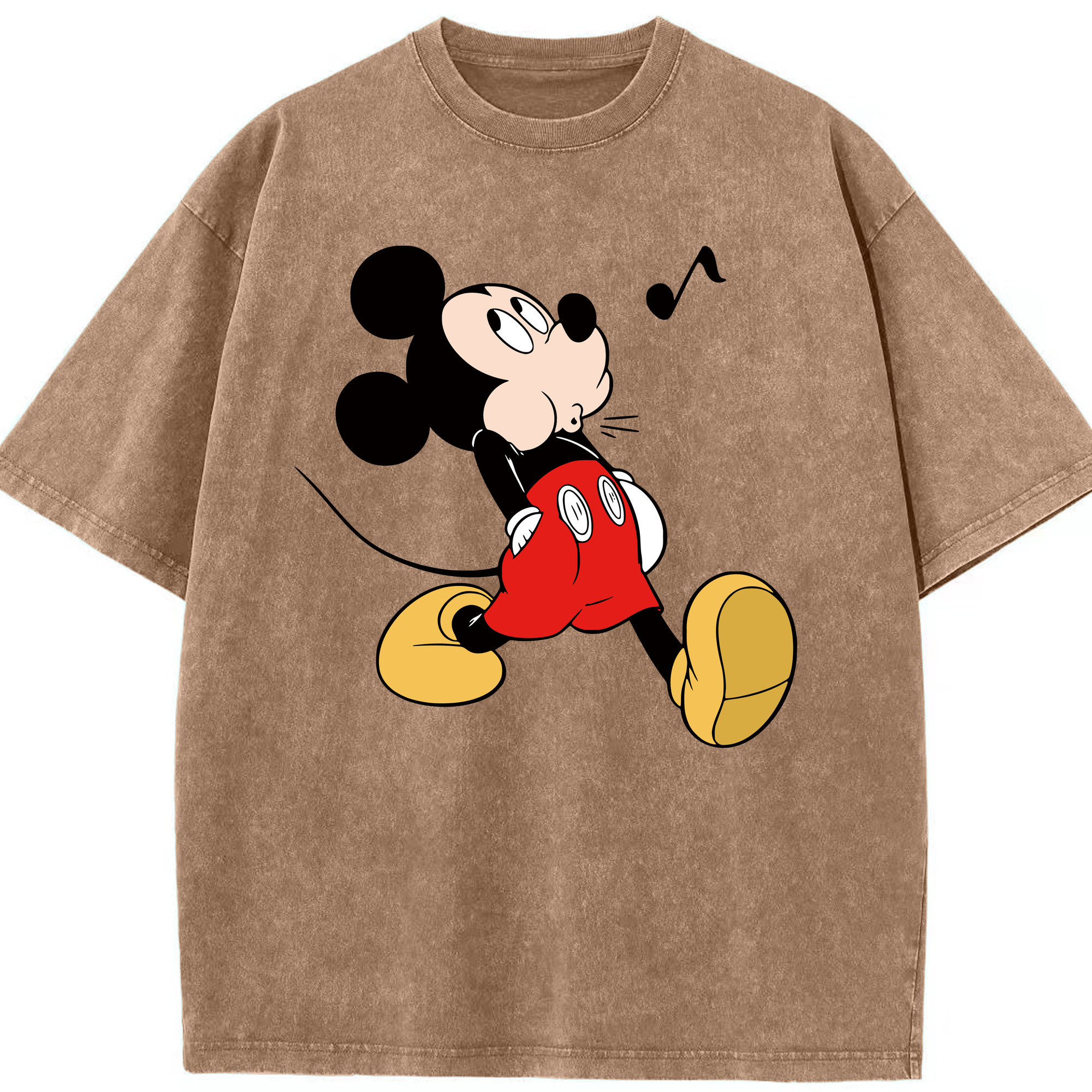 （画像用） ミッキーマウス Mickey Mouse 綿100% ヴィンテージ風 半袖Tシャツ（フロントプリント）