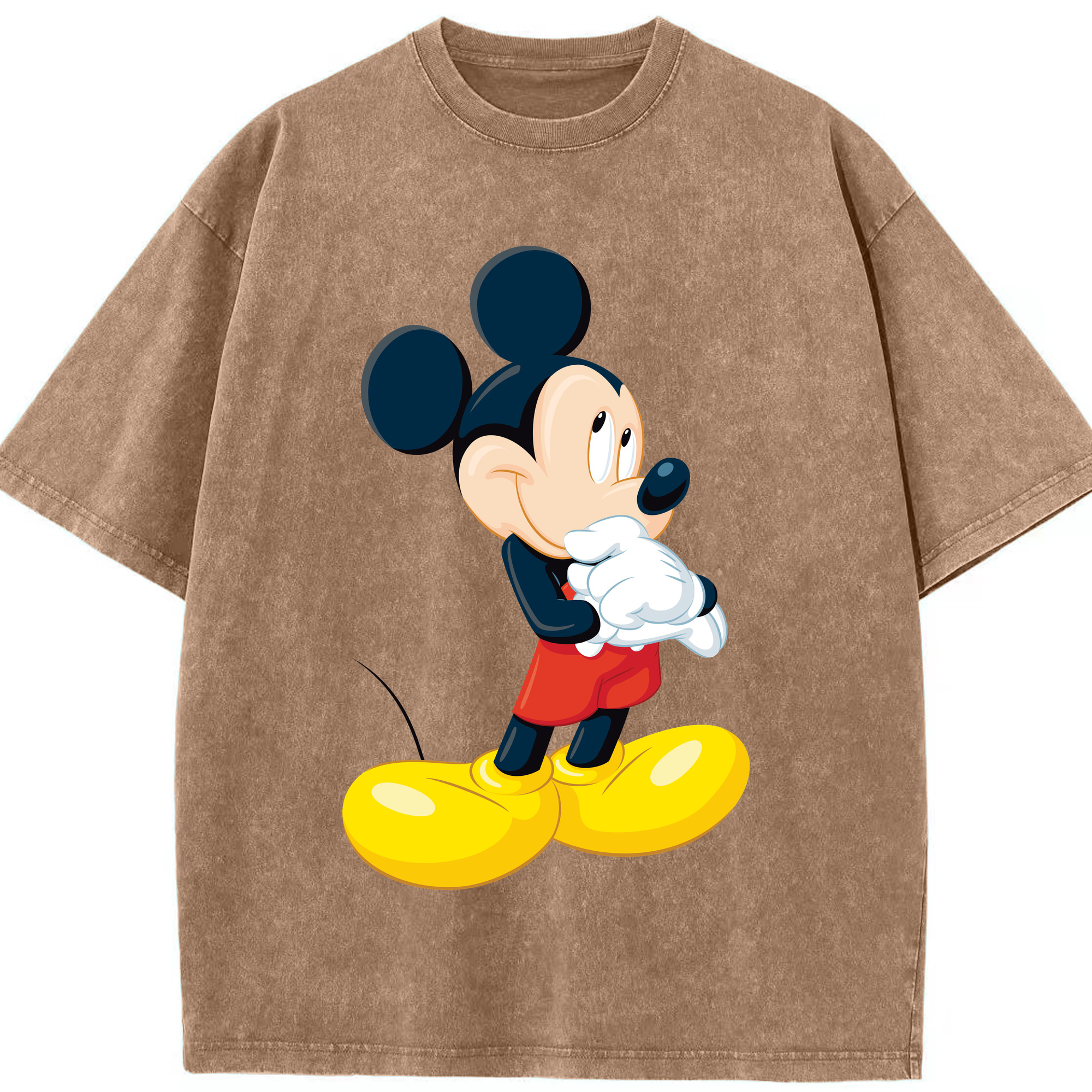 （画像用） ミッキーマウス Mickey Mouse 綿100% ヴィンテージ風 半袖Tシャツ（フロントプリント）