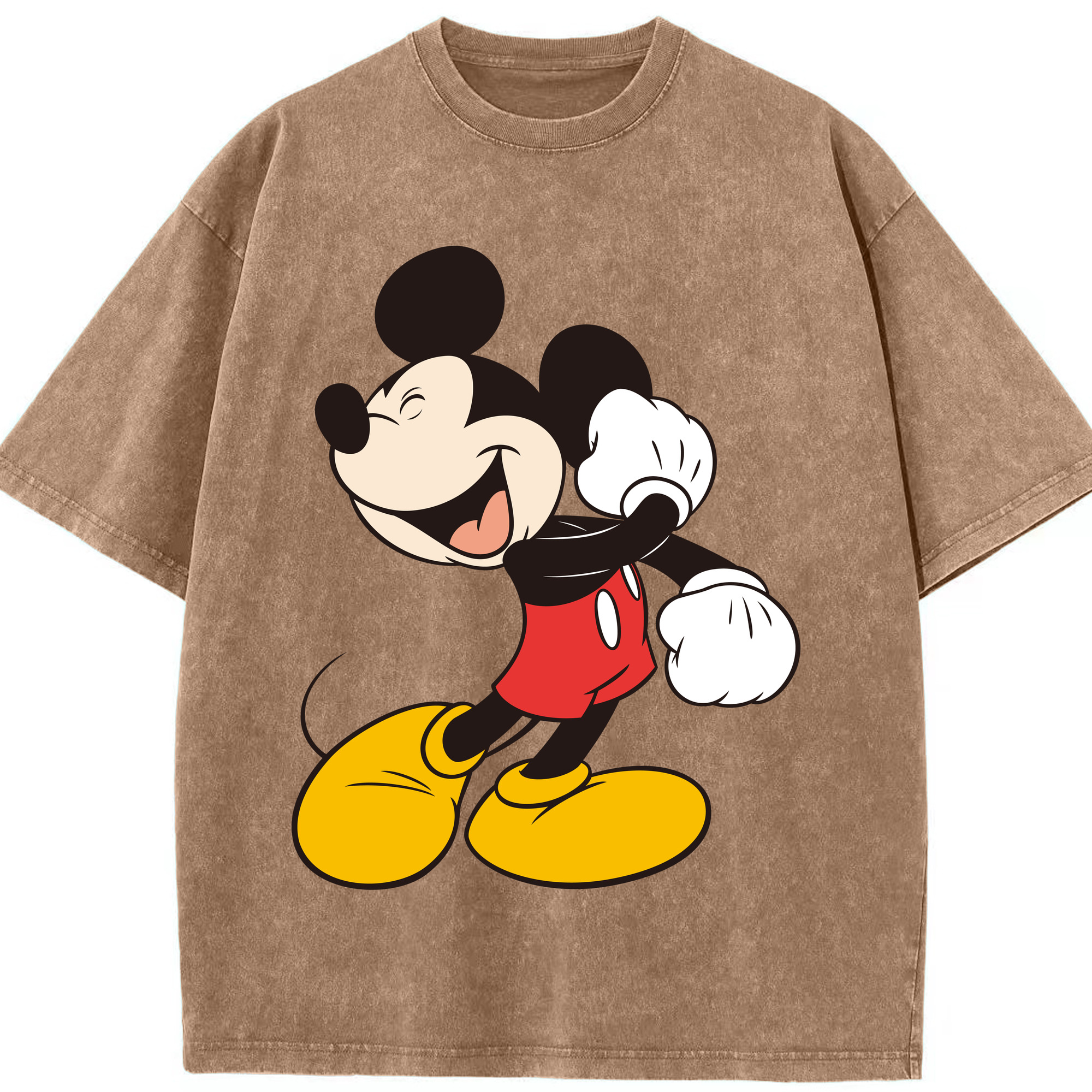 （画像用） ミッキーマウス Mickey Mouse 綿100% ヴィンテージ風 半袖Tシャツ（フロントプリント）