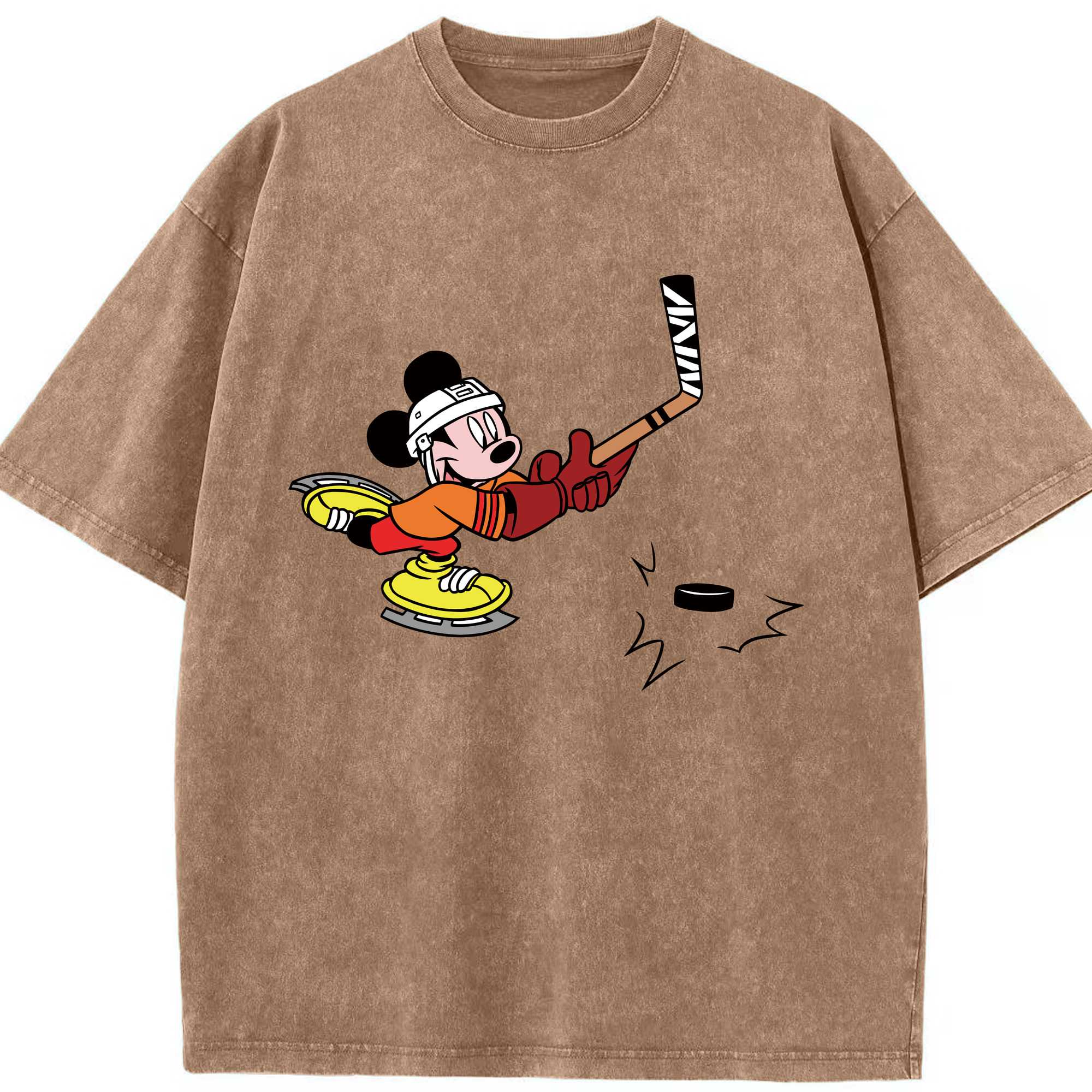 （画像用） ミッキーマウス Mickey Mouse 綿100% ヴィンテージ風 半袖Tシャツ（フロントプリント）