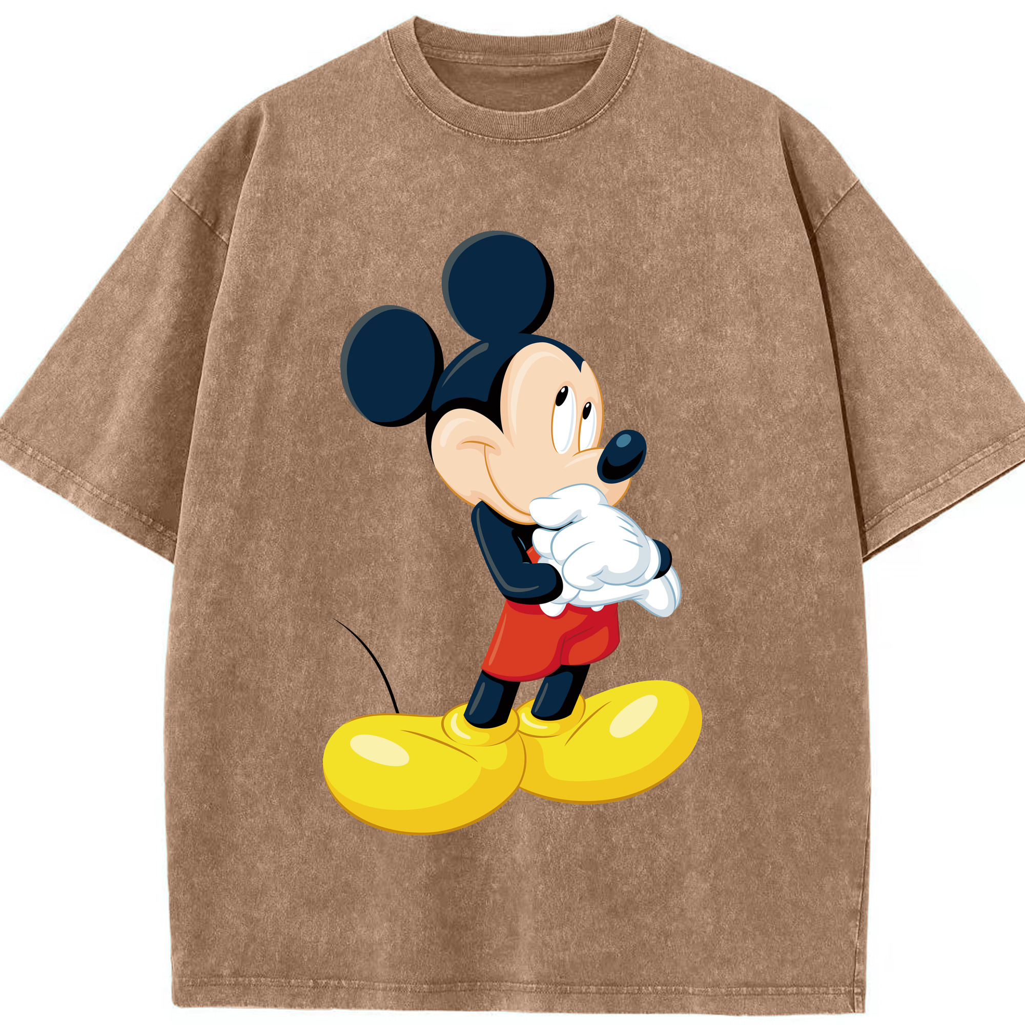 （画像用） ミッキーマウス Mickey Mouse 綿100% ヴィンテージ風 半袖Tシャツ（フロントプリント）