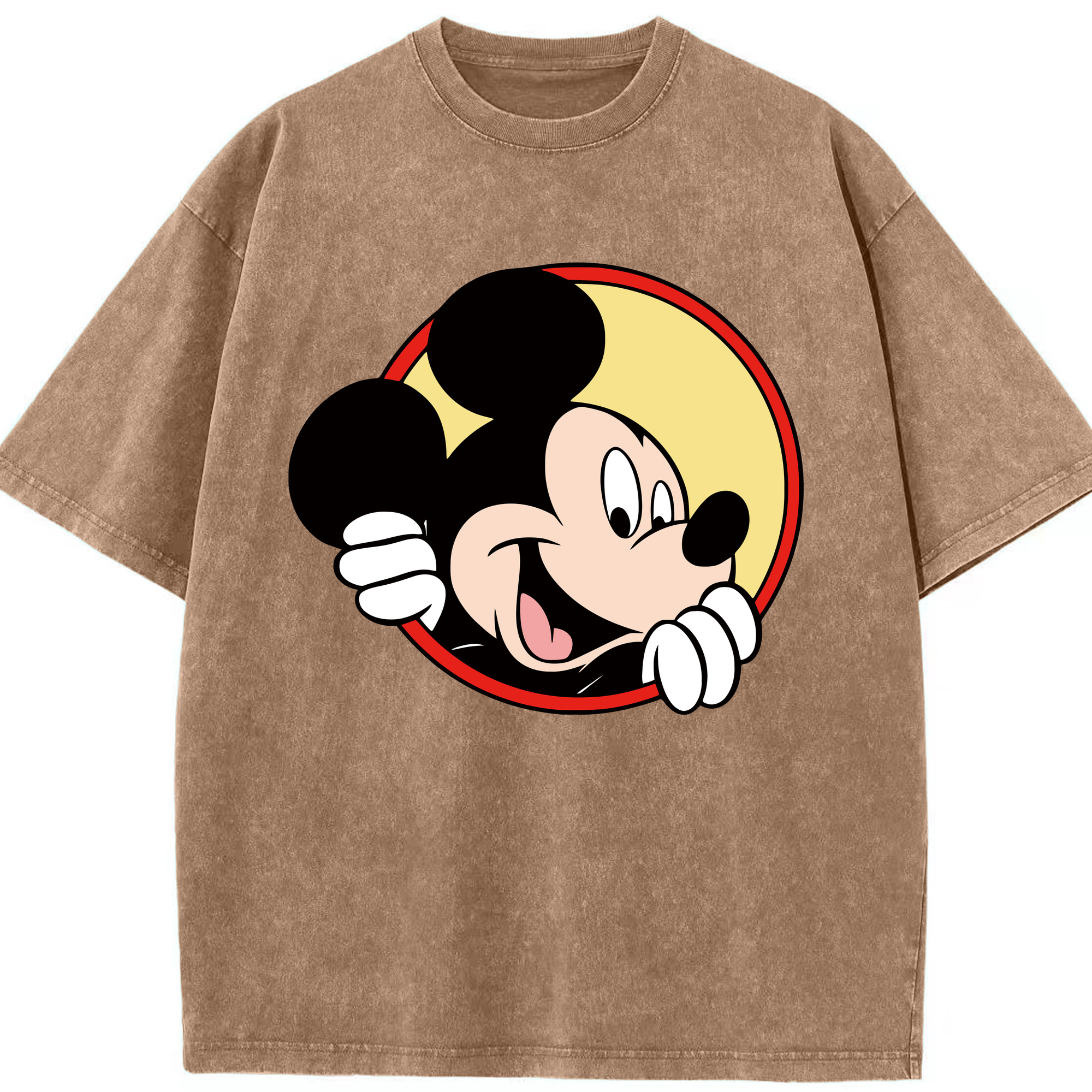 （画像用） ミッキーマウス Mickey Mouse 綿100% ヴィンテージ風 半袖Tシャツ（フロントプリント）