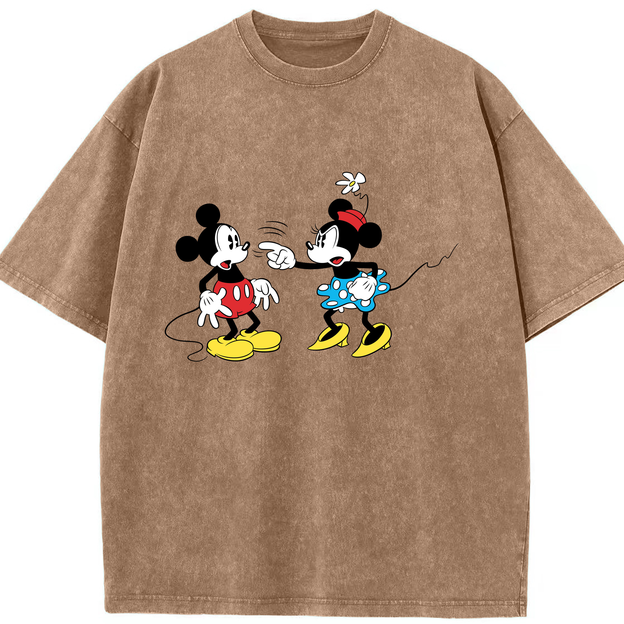 （画像用） ミッキーマウス Mickey Mouse 綿100% ヴィンテージ風 半袖Tシャツ（フロントプリント）