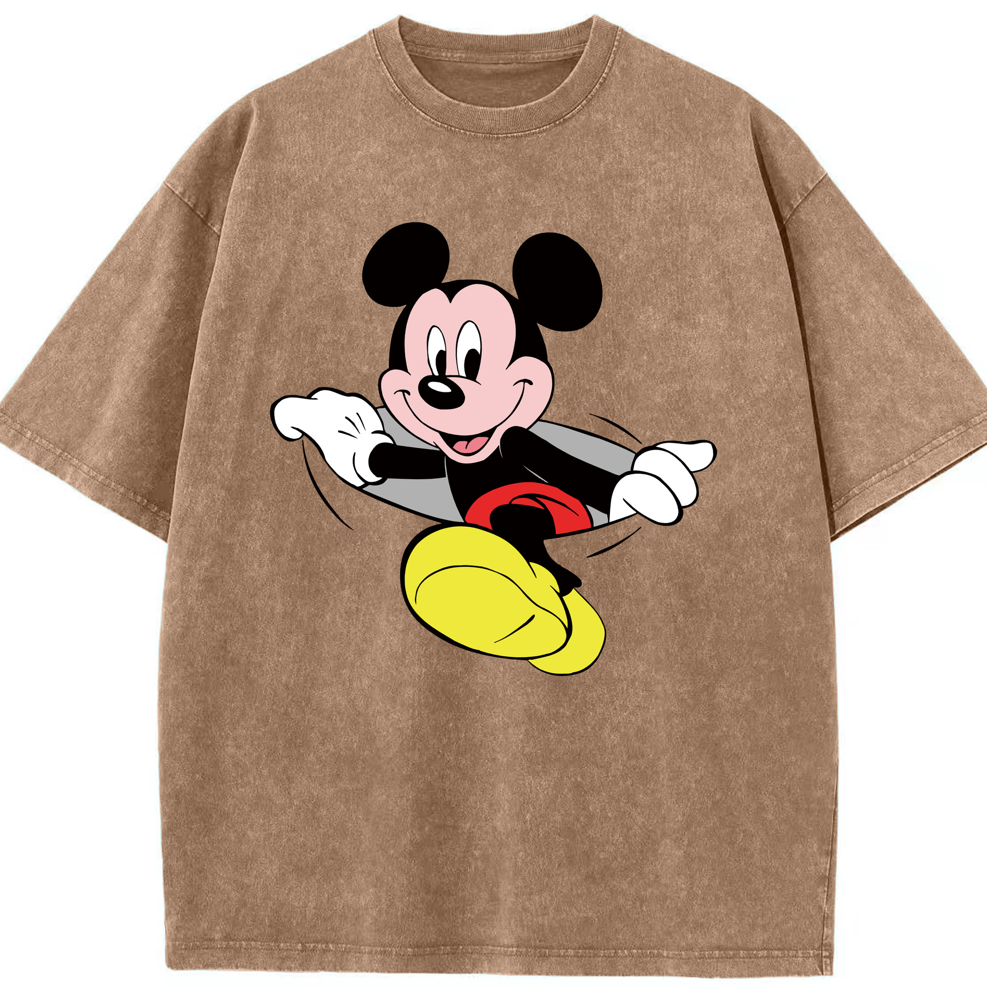 （画像用） ミッキーマウス Mickey Mouse 綿100% ヴィンテージ風 半袖Tシャツ（フロントプリント）