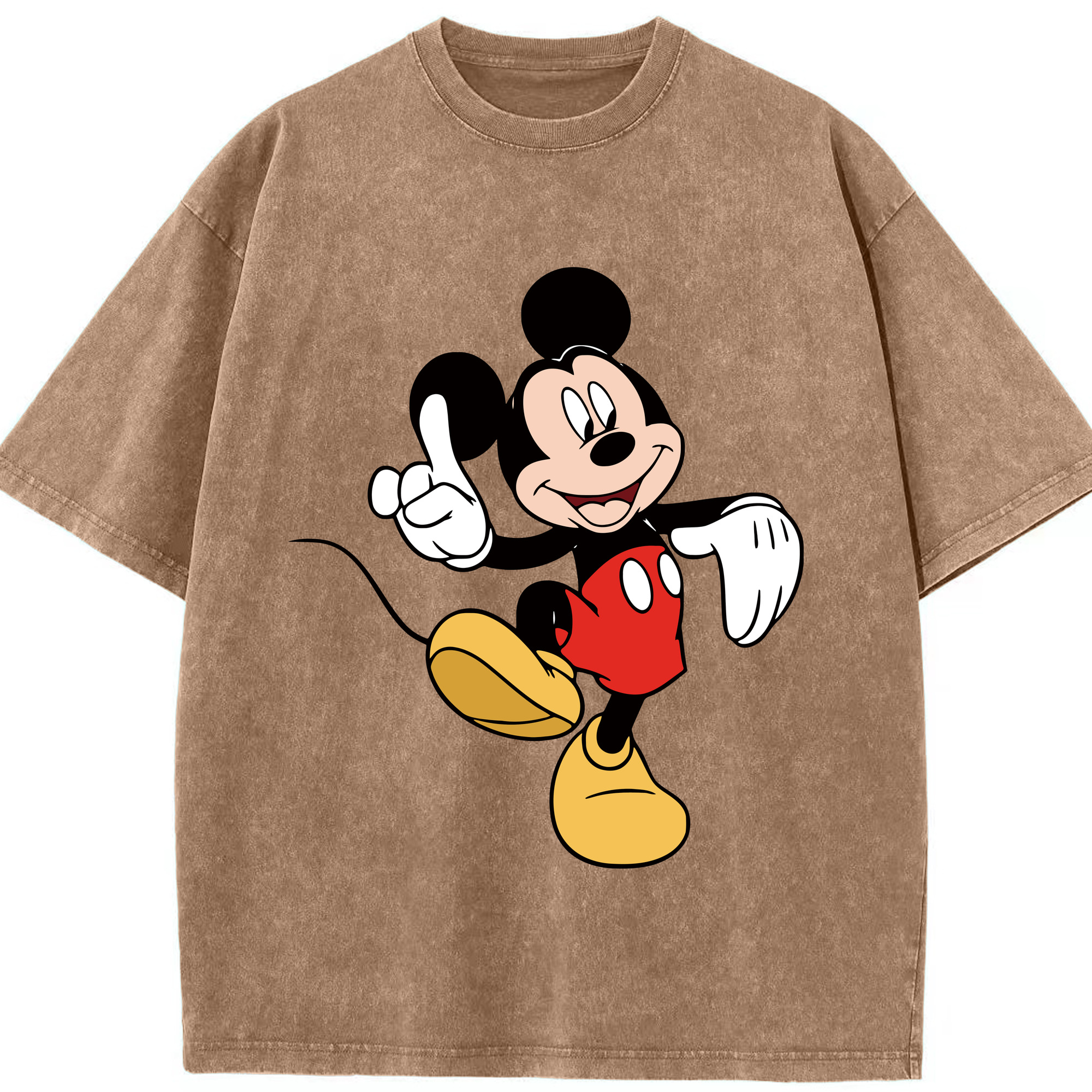 （画像用） ミッキーマウス Mickey Mouse 綿100% ヴィンテージ風 半袖Tシャツ（フロントプリント）