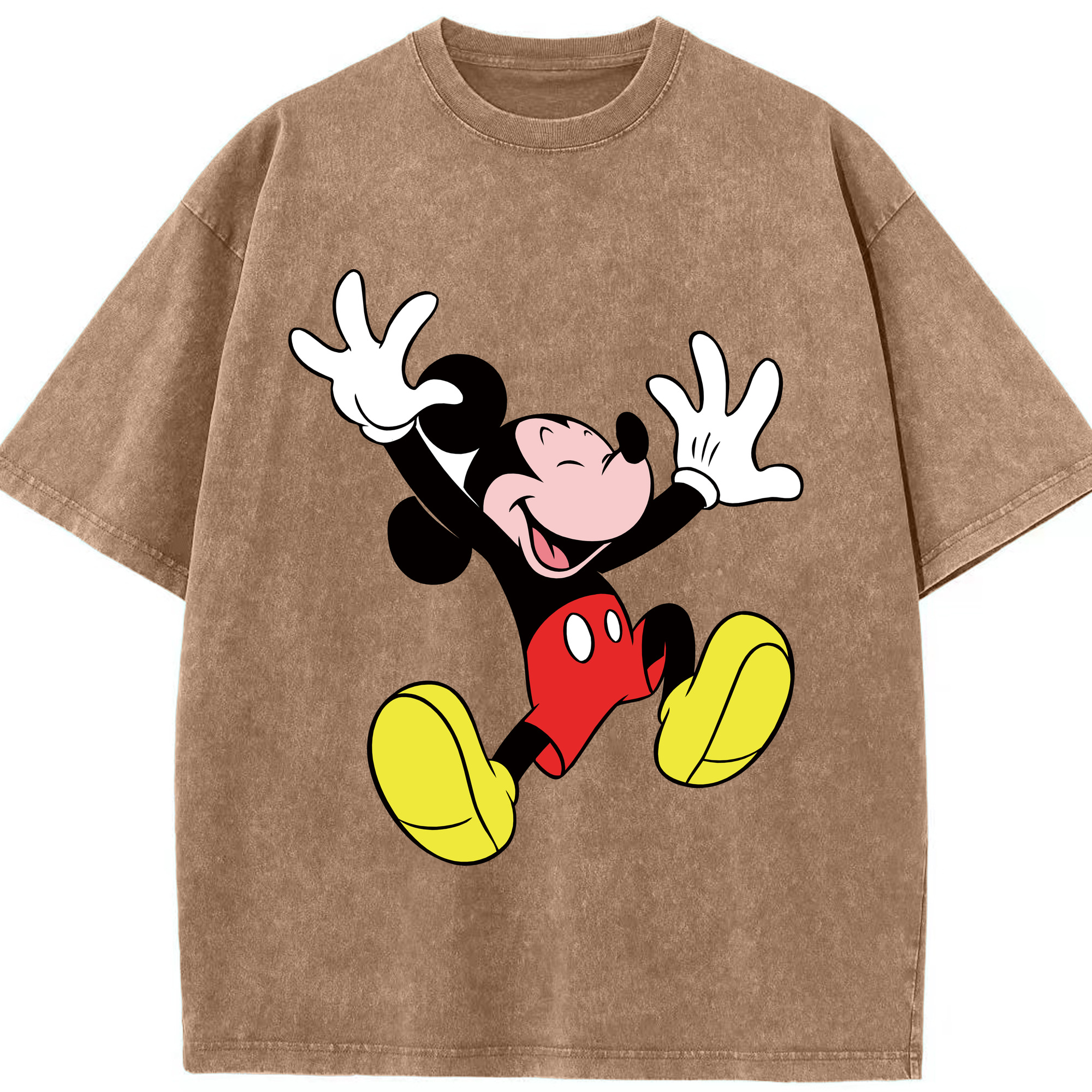 （画像用） ミッキーマウス Mickey Mouse 綿100% ヴィンテージ風 半袖Tシャツ（フロントプリント）