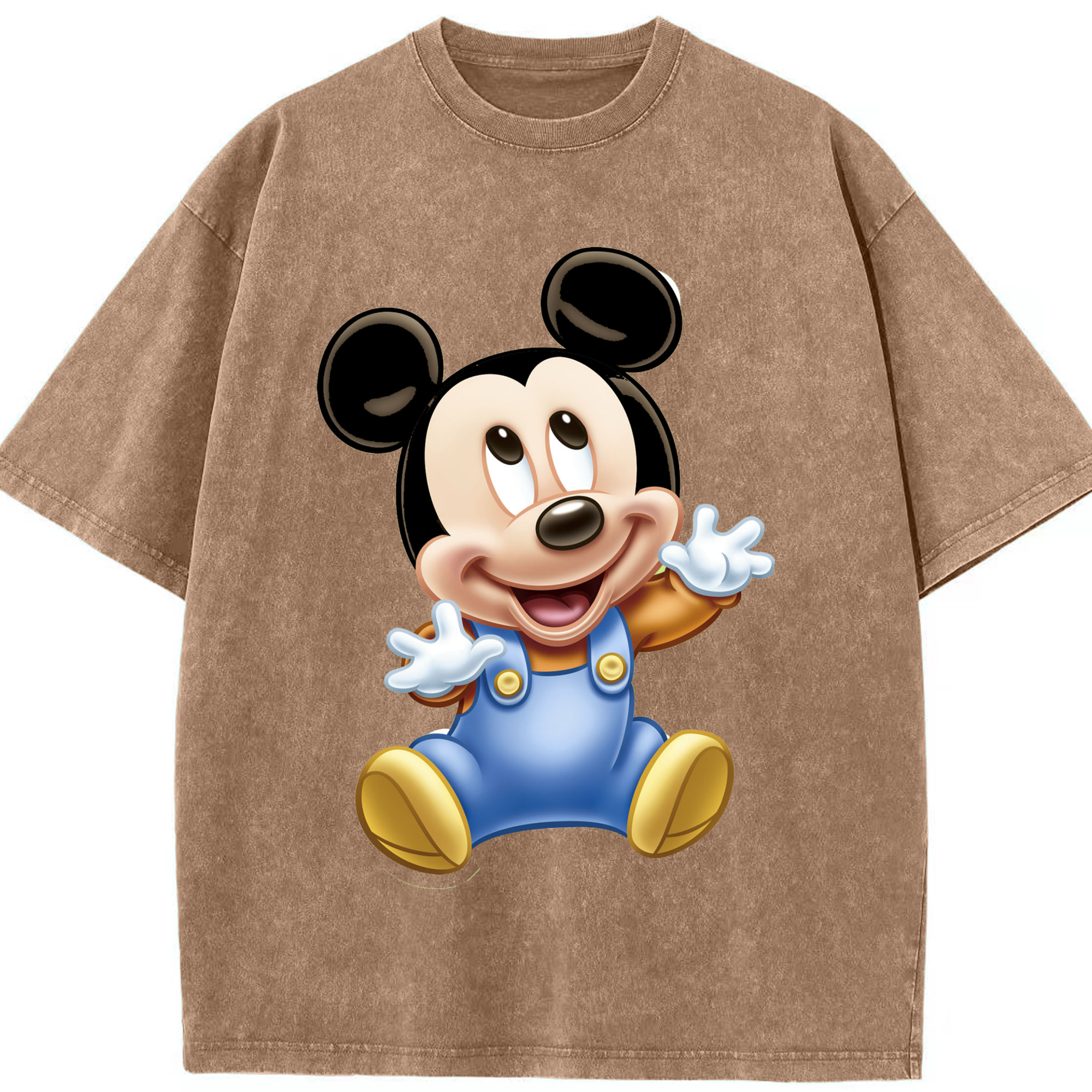 （画像用） ミッキーマウス Mickey Mouse 綿100% ヴィンテージ風 半袖Tシャツ（フロントプリント）
