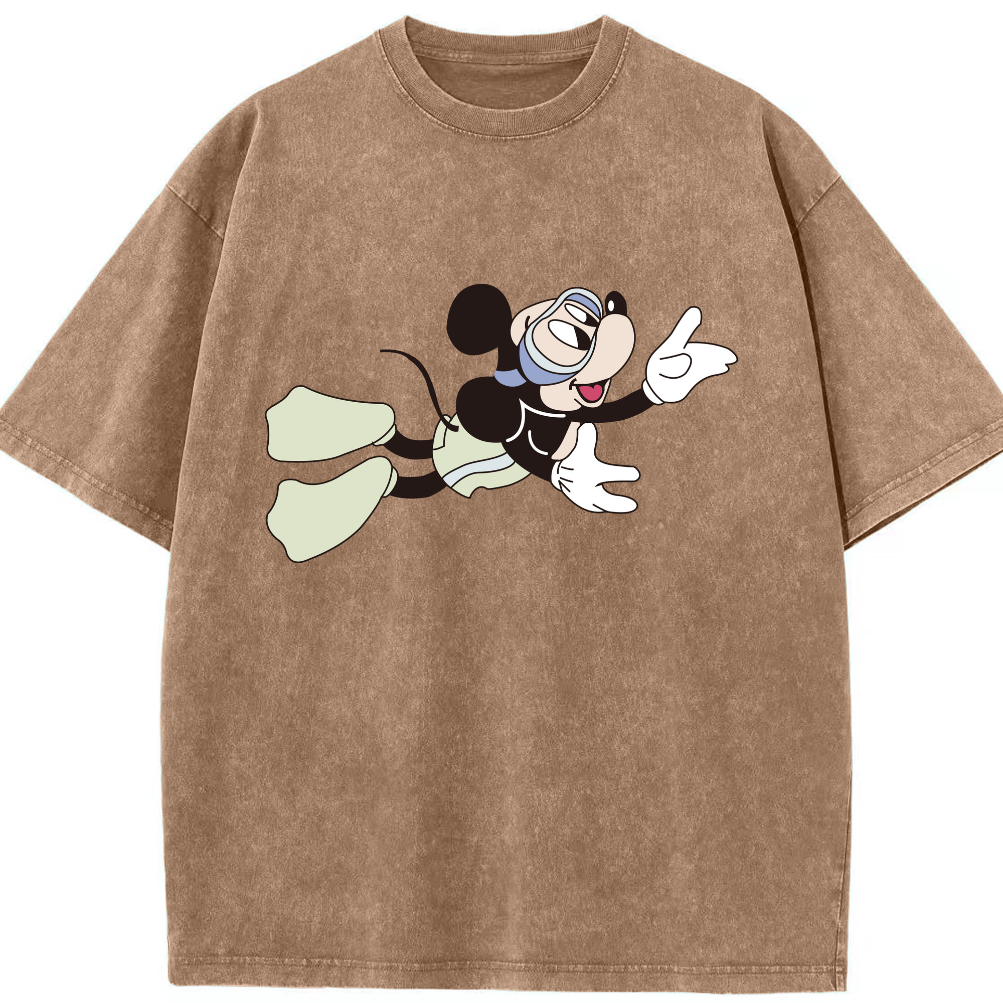（画像用） ミッキーマウス Mickey Mouse 綿100% ヴィンテージ風 半袖Tシャツ（フロントプリント）