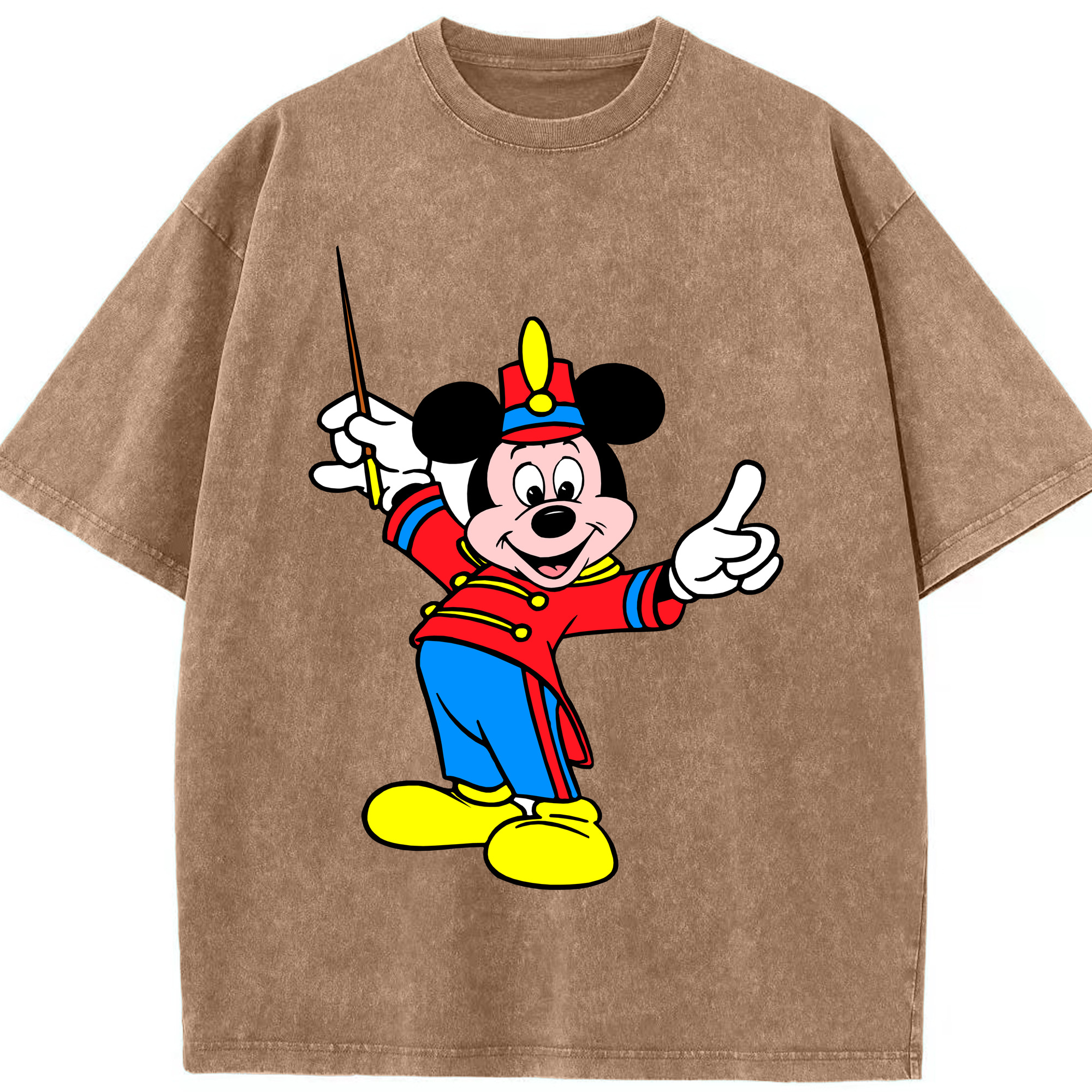 （画像用） ミッキーマウス Mickey Mouse 綿100% ヴィンテージ風 半袖Tシャツ（フロントプリント）