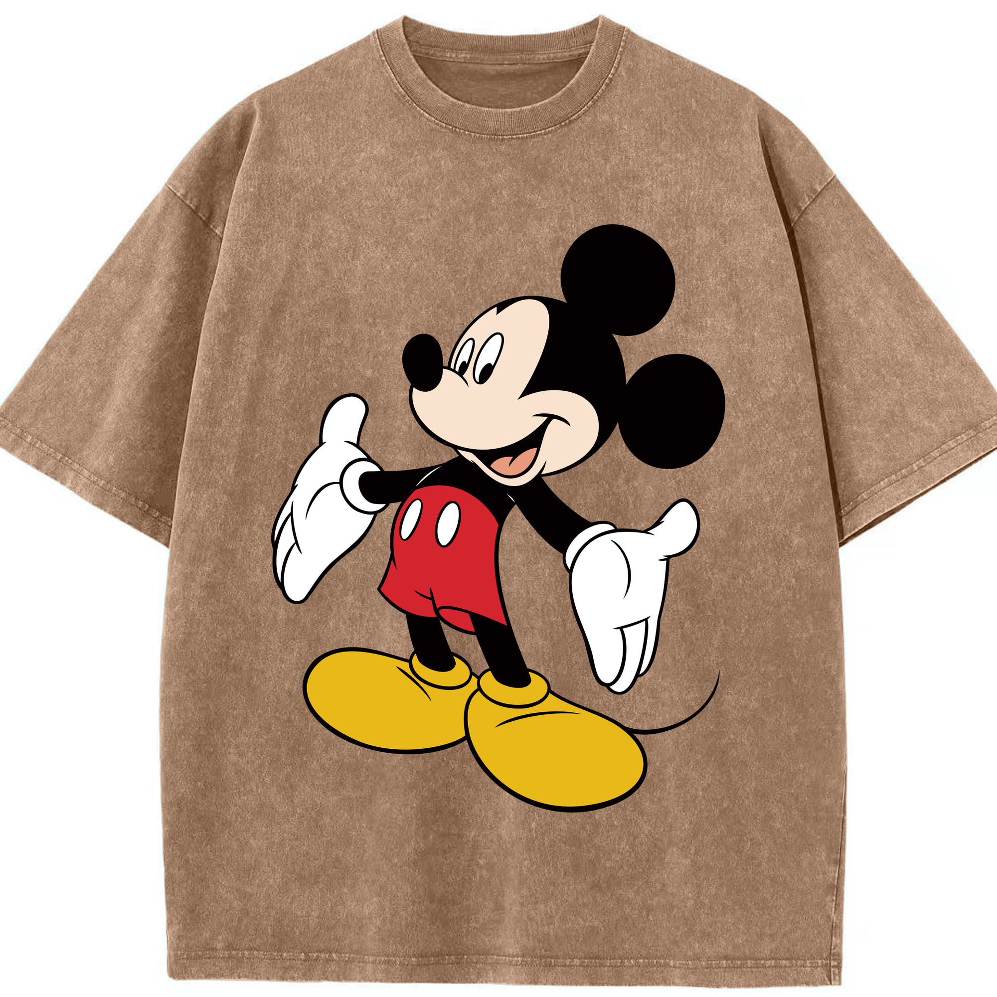 （画像用） ミッキーマウス Mickey Mouse 綿100% ヴィンテージ風 半袖Tシャツ（フロントプリント）