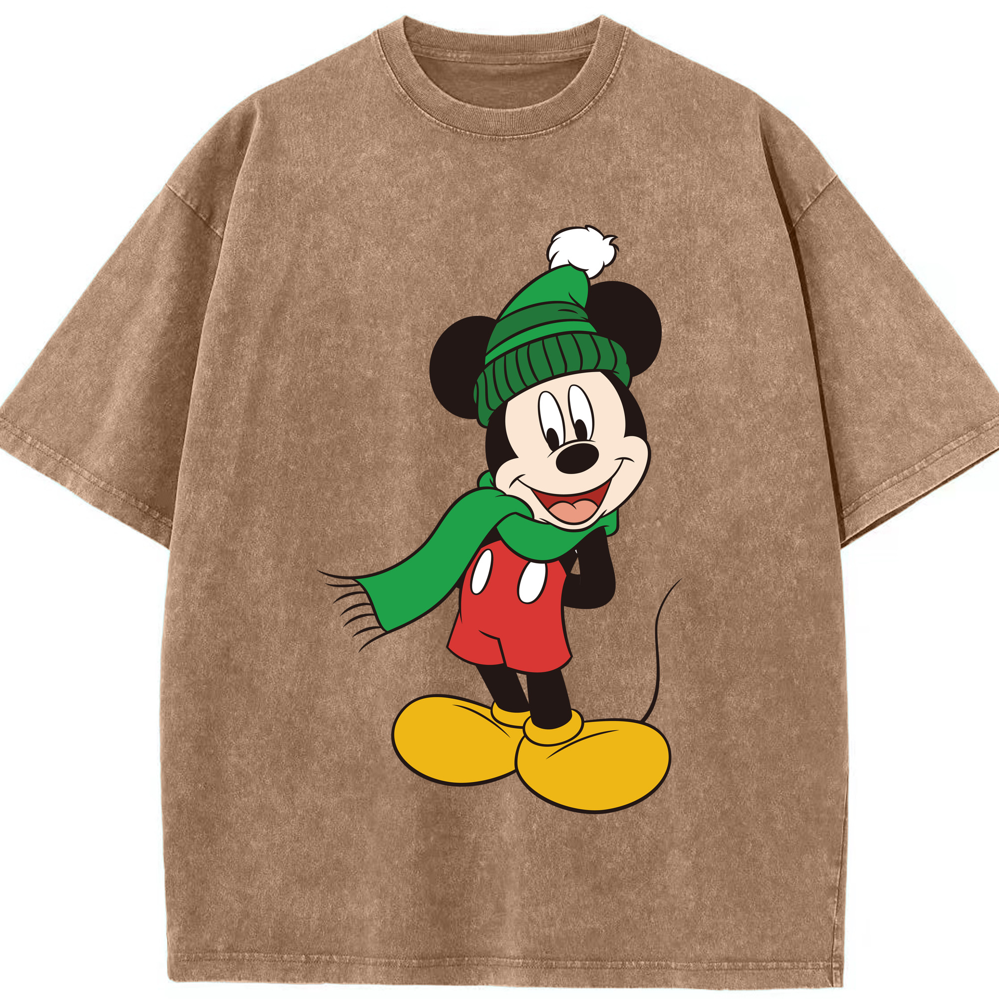 （画像用） ミッキーマウス Mickey Mouse 綿100% ヴィンテージ風 半袖Tシャツ（フロントプリント）