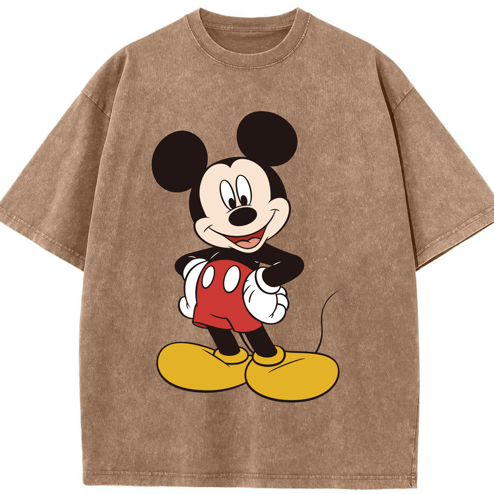 （画像用） ミッキーマウス Mickey Mouse 綿100% ヴィンテージ風 半袖Tシャツ（フロントプリント）