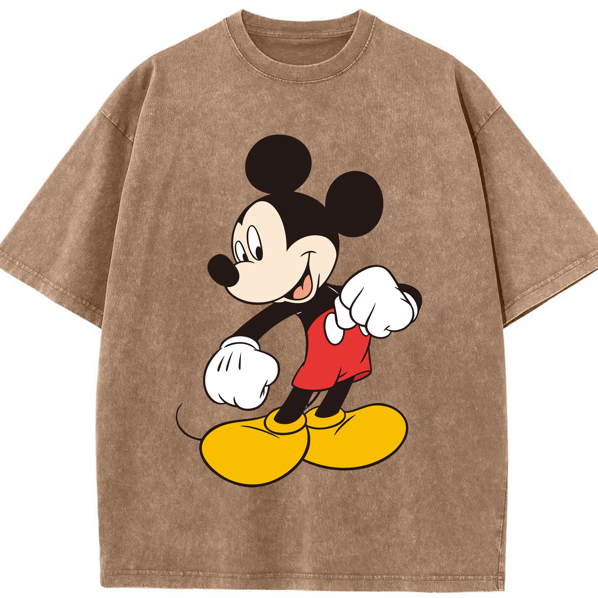 （画像用） ミッキーマウス Mickey Mouse 綿100% ヴィンテージ風 半袖Tシャツ（フロントプリント）