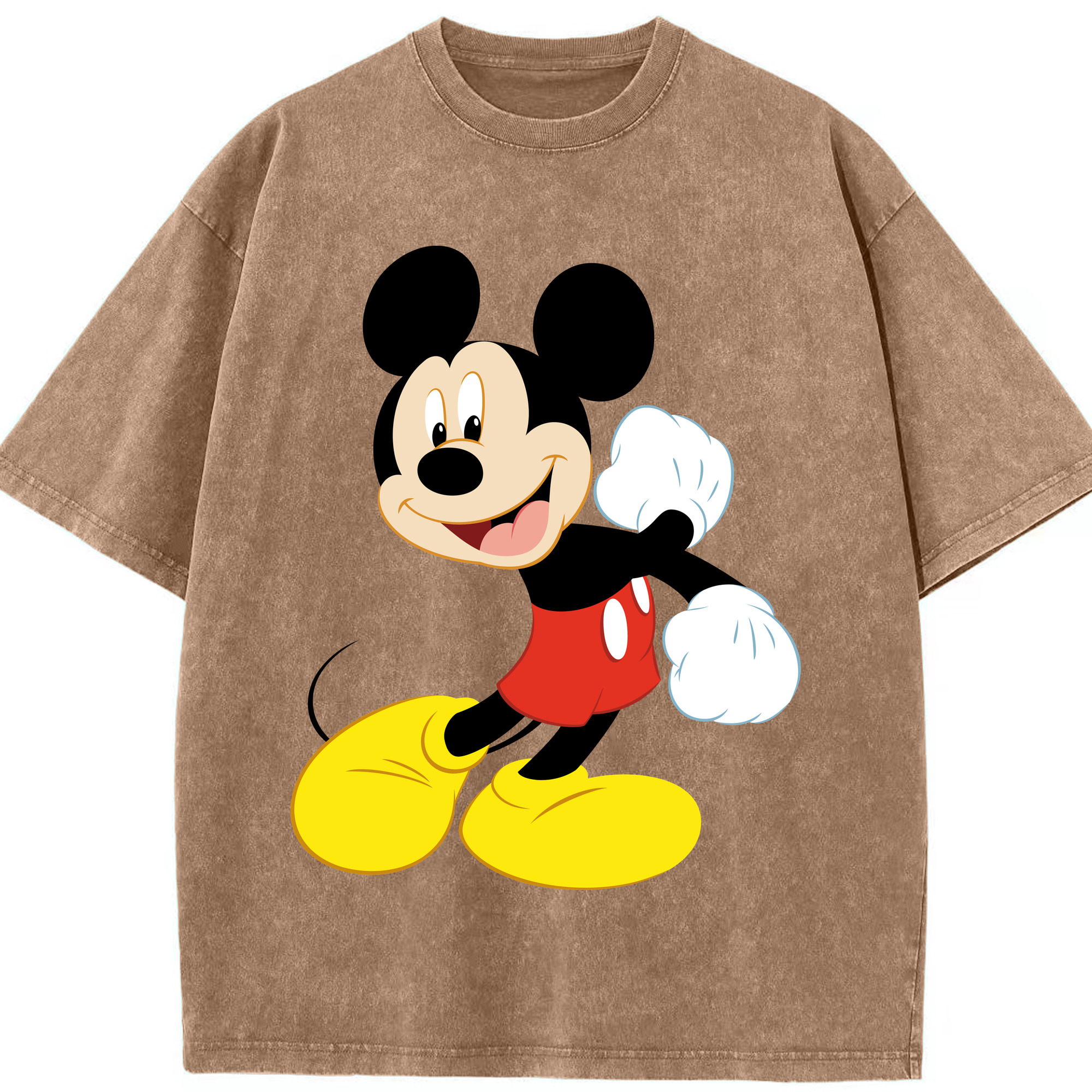 （画像用） ミッキーマウス Mickey Mouse 綿100% ヴィンテージ風 半袖Tシャツ（フロントプリント）