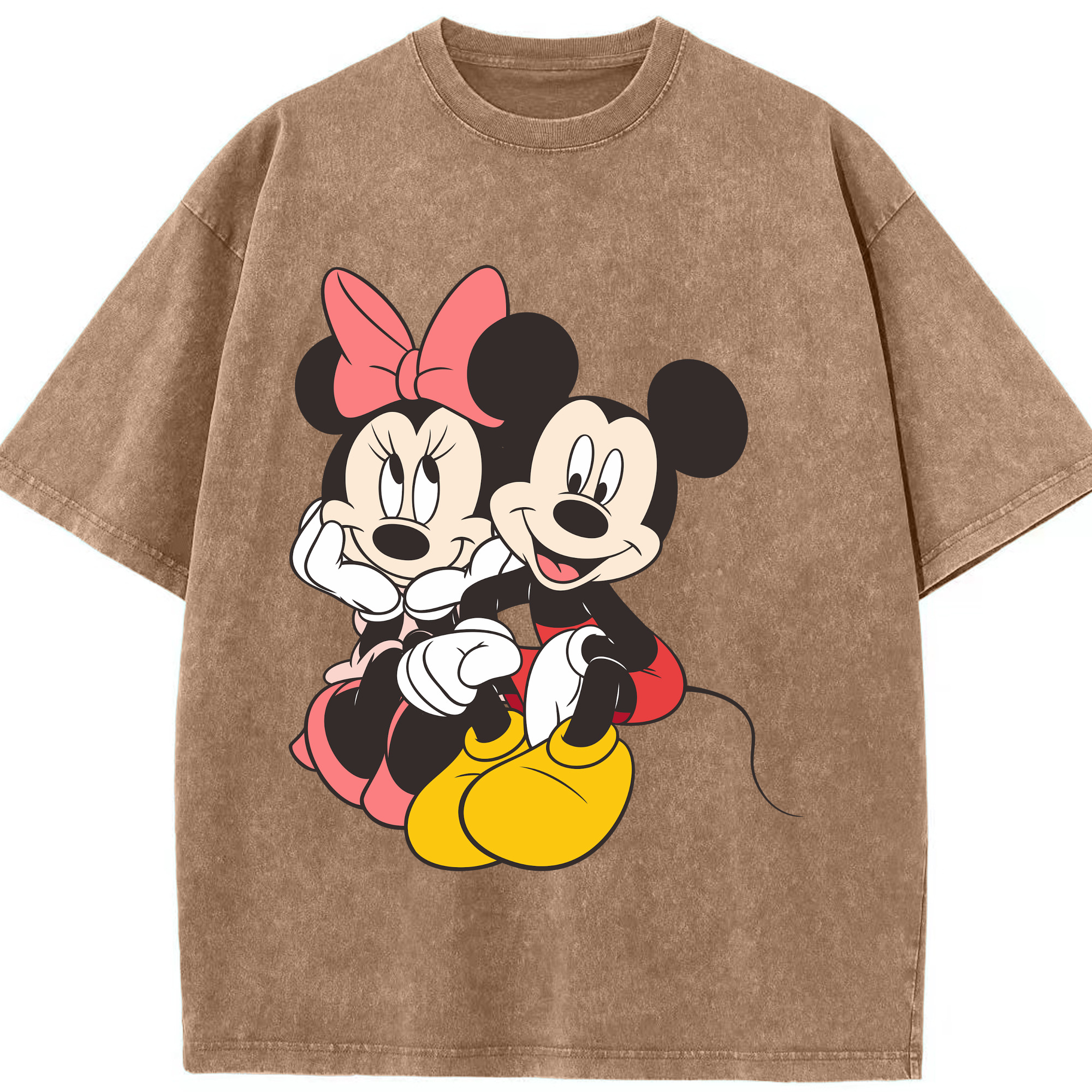 （画像用） ミッキーマウス Mickey Mouse 綿100% ヴィンテージ風 半袖Tシャツ（フロントプリント）