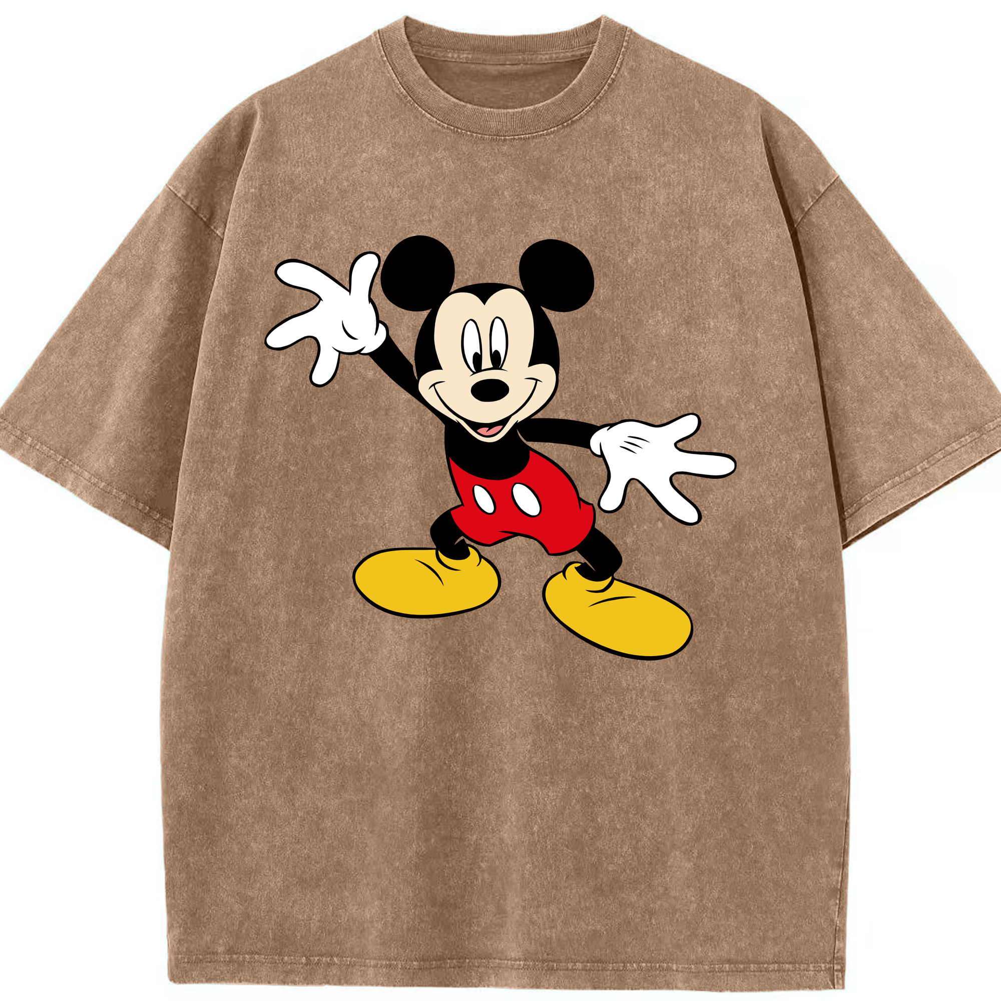 （画像用） ミッキーマウス Mickey Mouse 綿100% ヴィンテージ風 半袖Tシャツ（フロントプリント）
