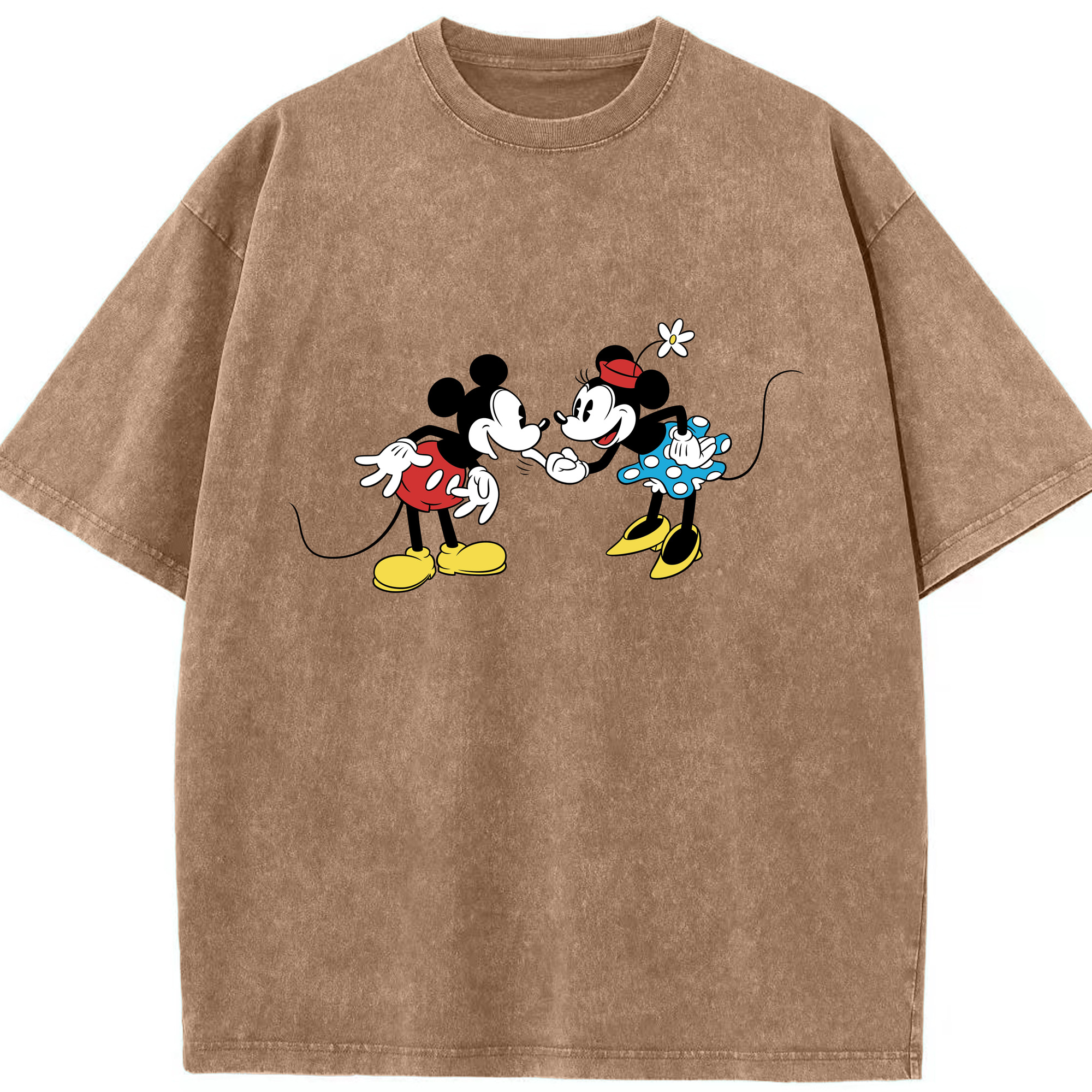 （画像用） ミッキーマウス Mickey Mouse 綿100% ヴィンテージ風 半袖Tシャツ（フロントプリント）