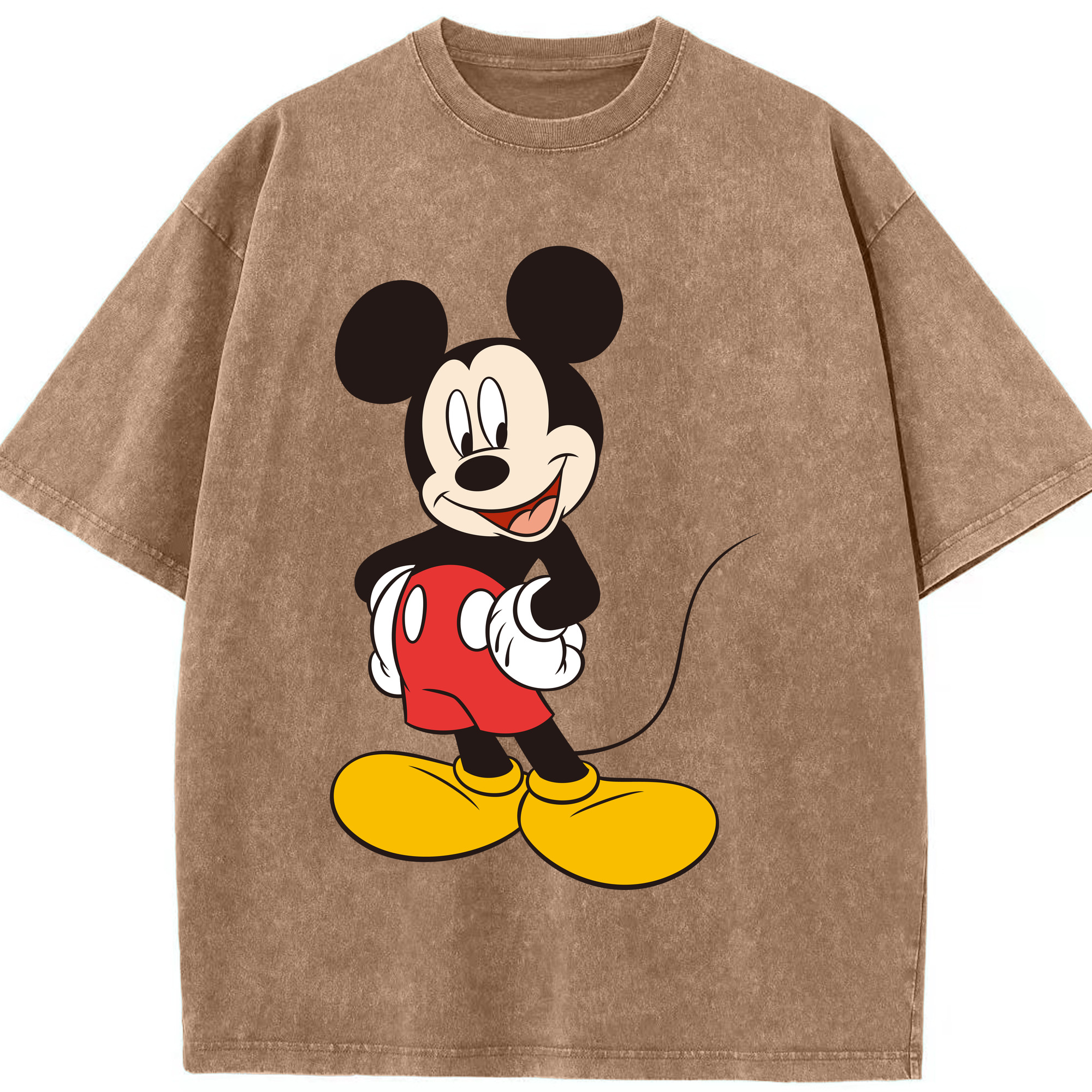（画像用） ミッキーマウス Mickey Mouse 綿100% ヴィンテージ風 半袖Tシャツ（フロントプリント）