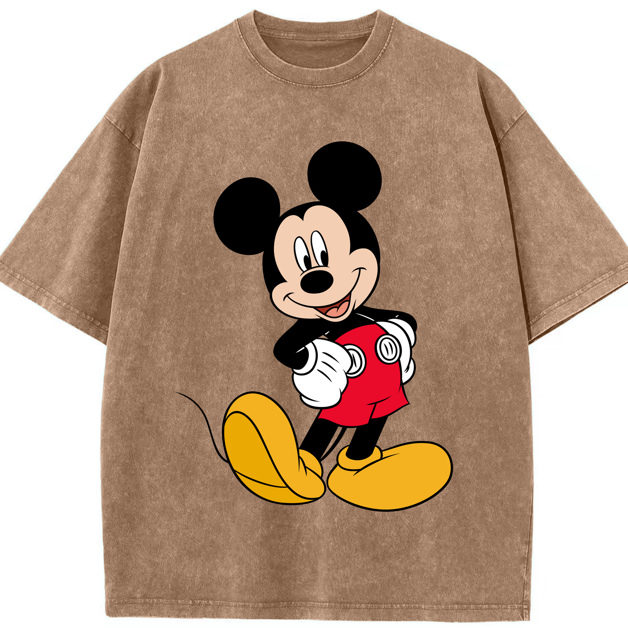（画像用） ミッキーマウス Mickey Mouse 綿100% ヴィンテージ風 半袖Tシャツ（フロントプリント）