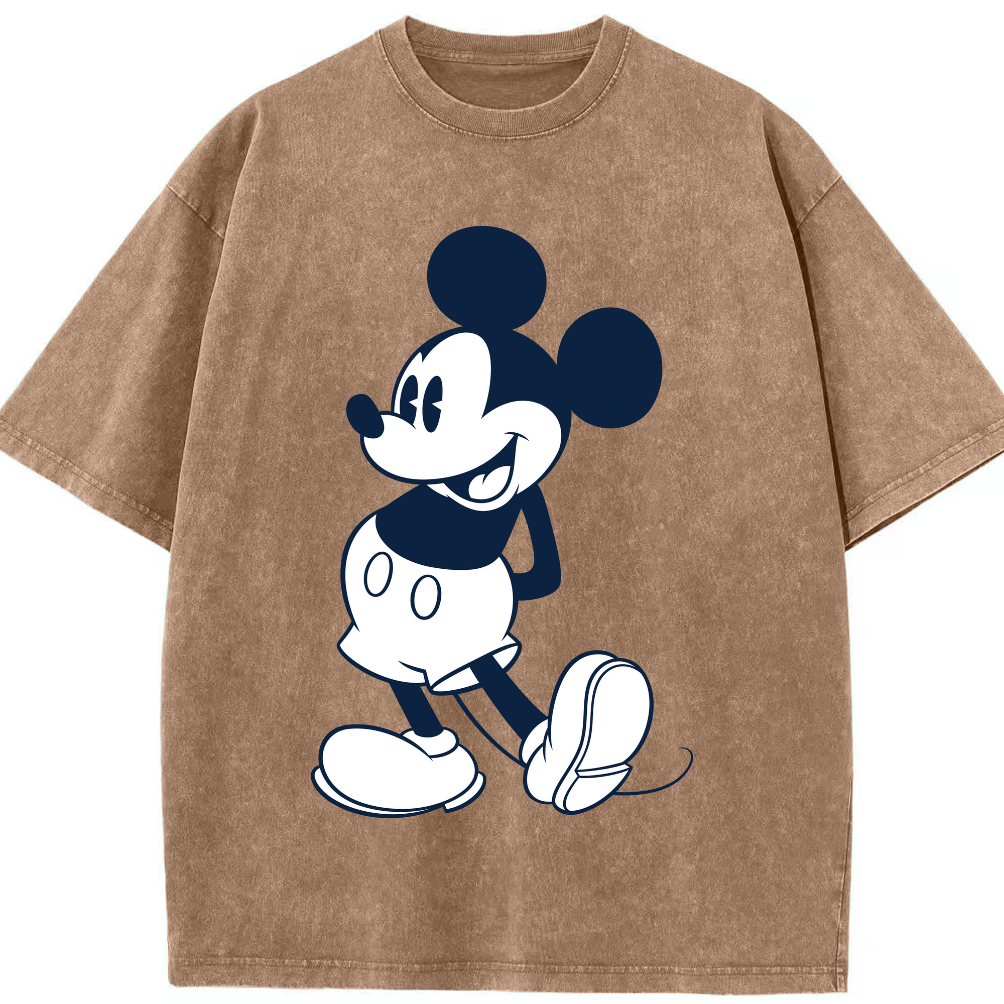 （画像用） ミッキーマウス Mickey Mouse 綿100% ヴィンテージ風 半袖Tシャツ（フロントプリント）