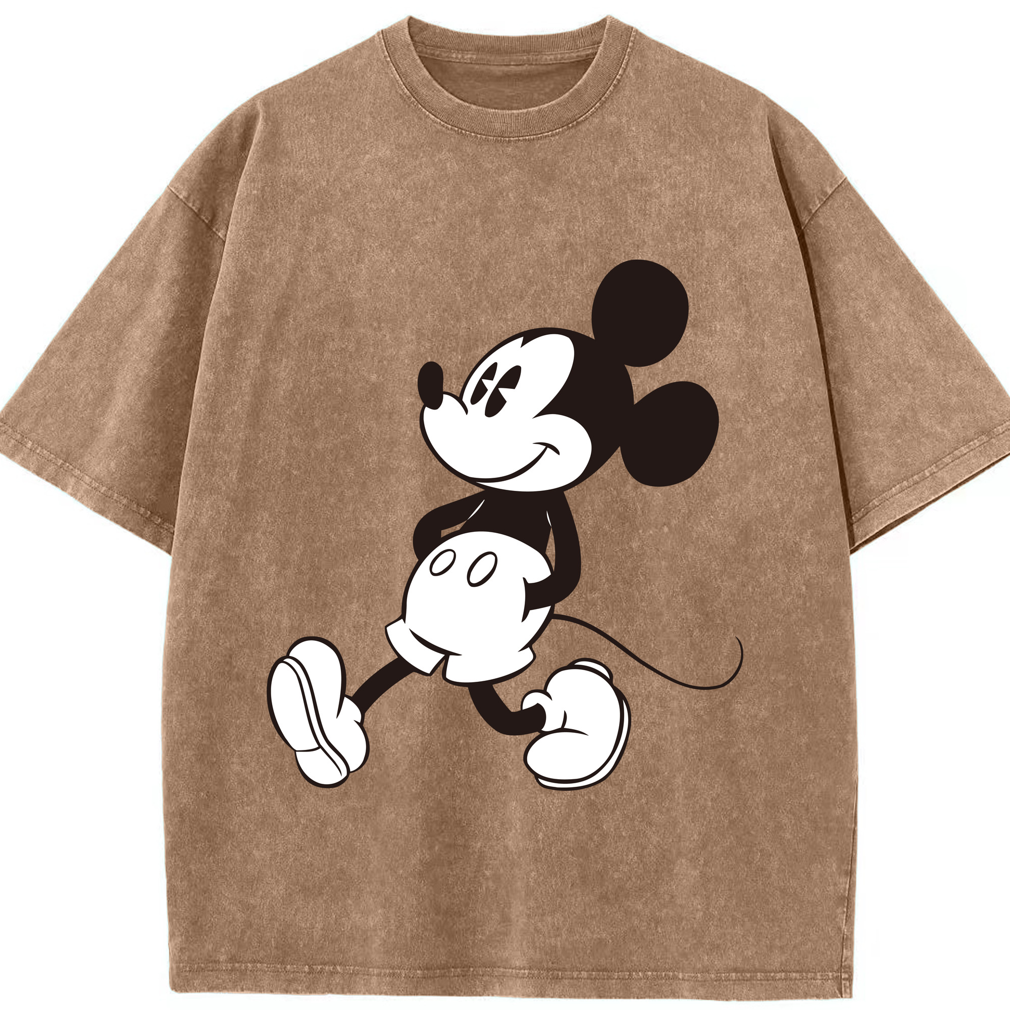 （画像用） ミッキーマウス Mickey Mouse 綿100% ヴィンテージ風 半袖Tシャツ（フロントプリント）
