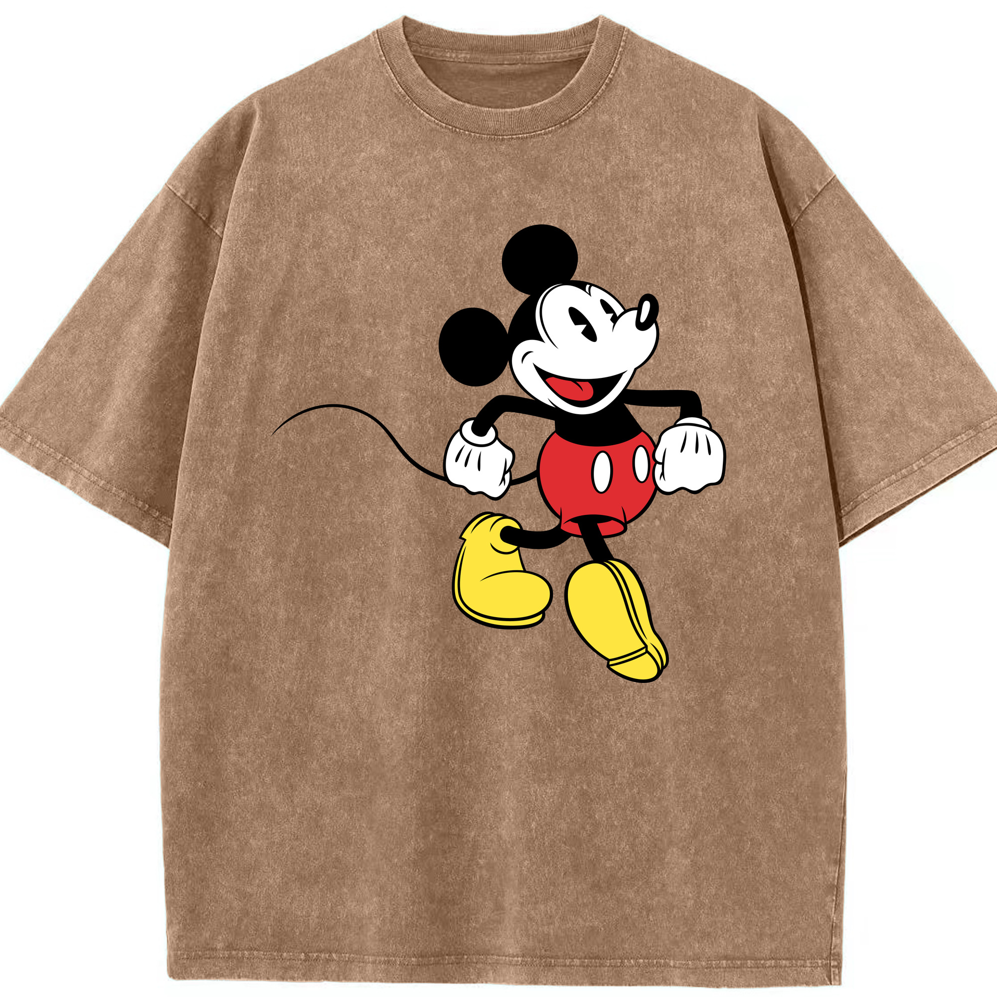 （画像用） ミッキーマウス Mickey Mouse 綿100% ヴィンテージ風 半袖Tシャツ（フロントプリント）