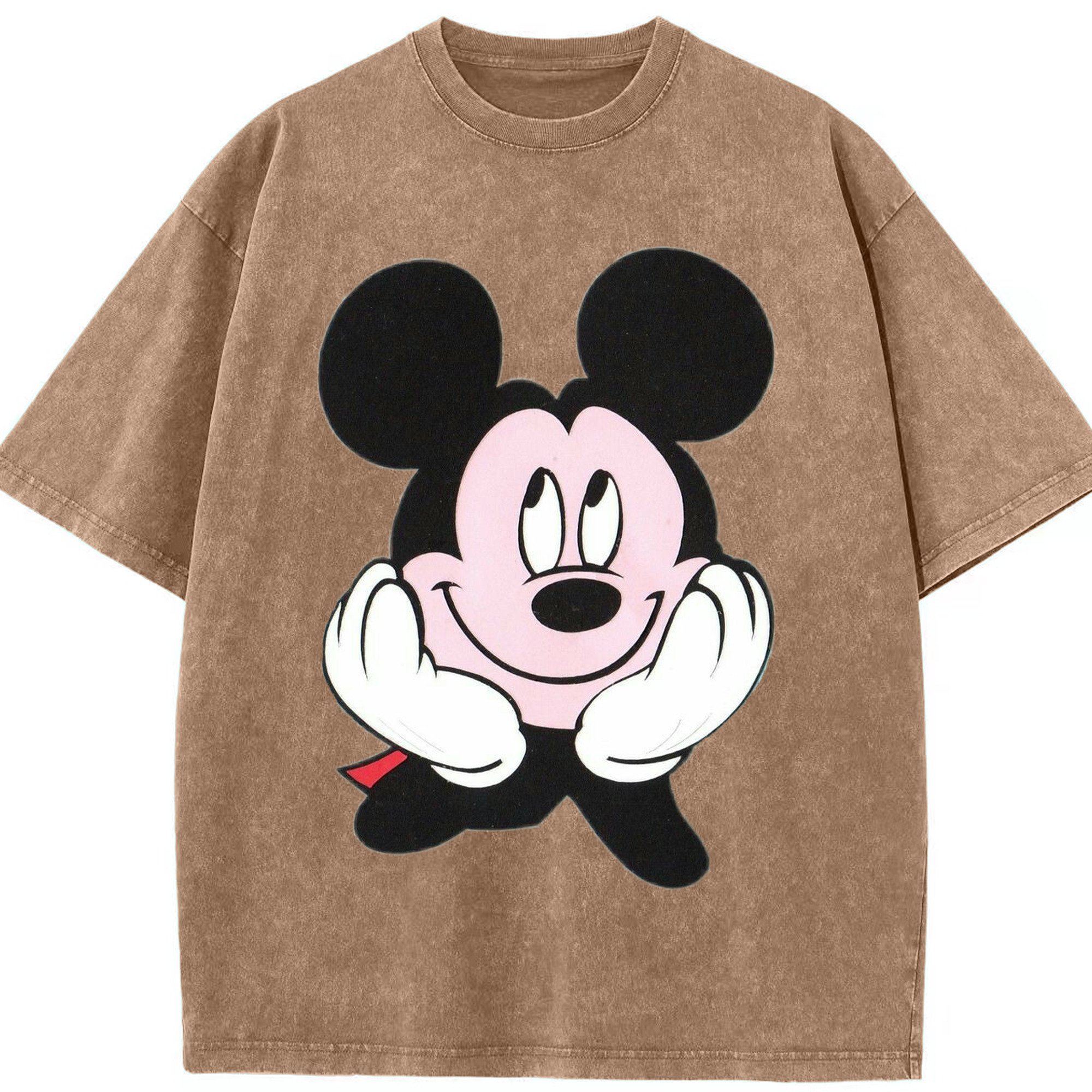 （画像用） ミッキーマウス Mickey Mouse 綿100% ヴィンテージ風 半袖Tシャツ（フロントプリント）