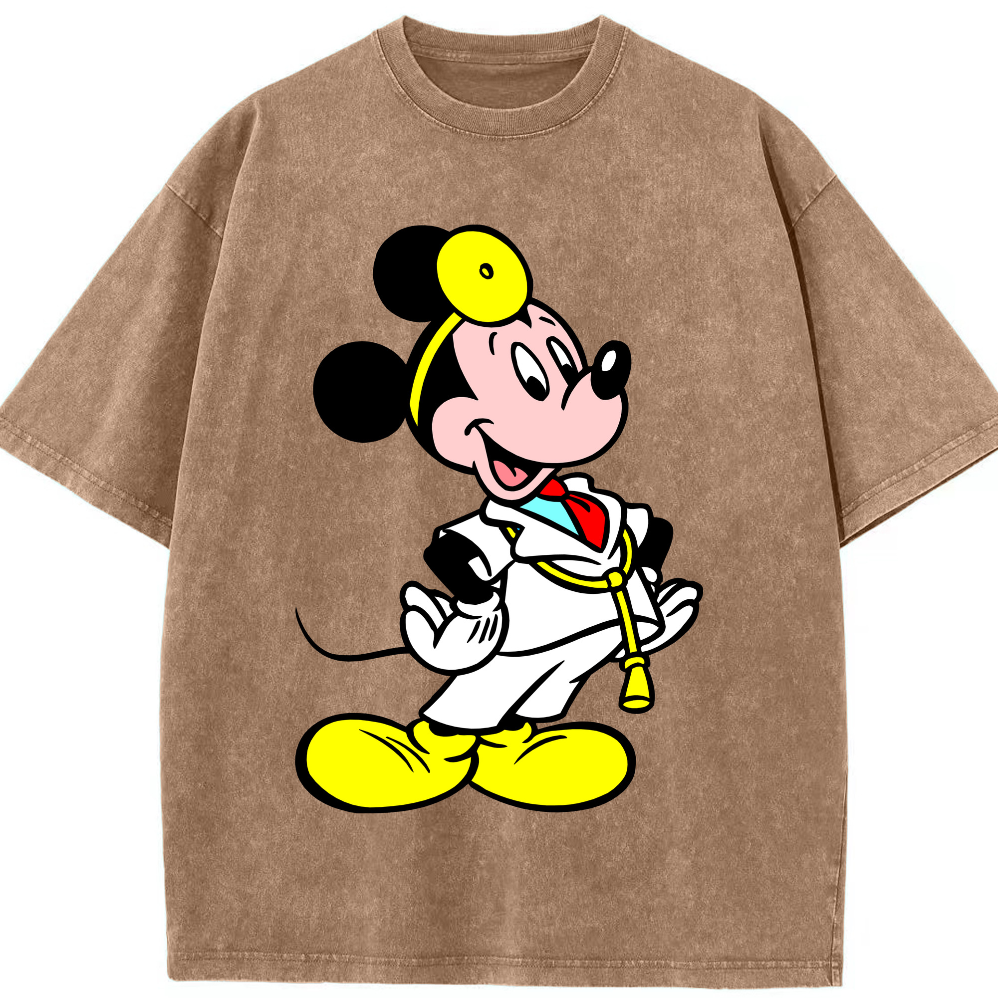（画像用） ミッキーマウス Mickey Mouse 綿100% ヴィンテージ風 半袖Tシャツ（フロントプリント）