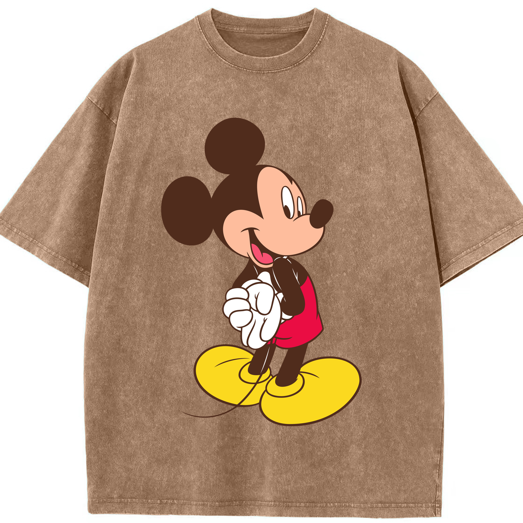 （画像用） ミッキーマウス Mickey Mouse 綿100% ヴィンテージ風 半袖Tシャツ（フロントプリント）