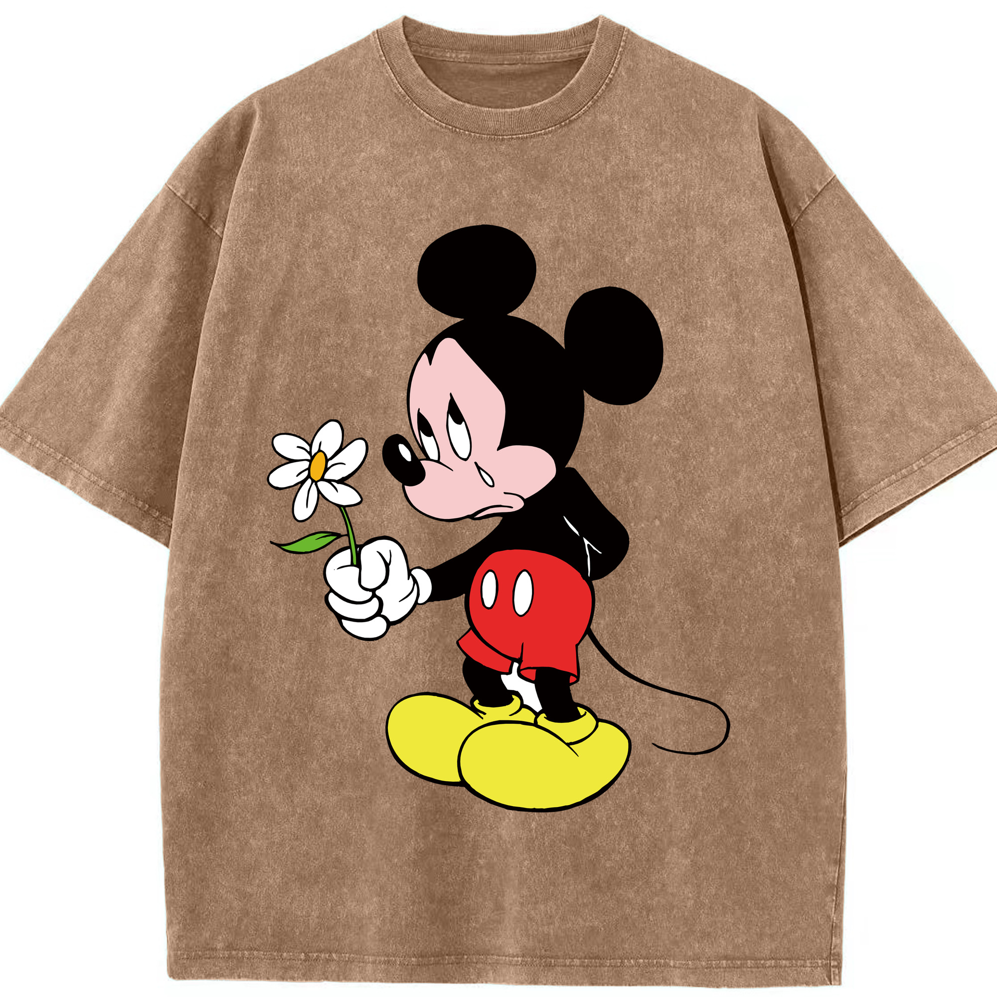 （画像用） ミッキーマウス Mickey Mouse 綿100% ヴィンテージ風 半袖Tシャツ（フロントプリント）