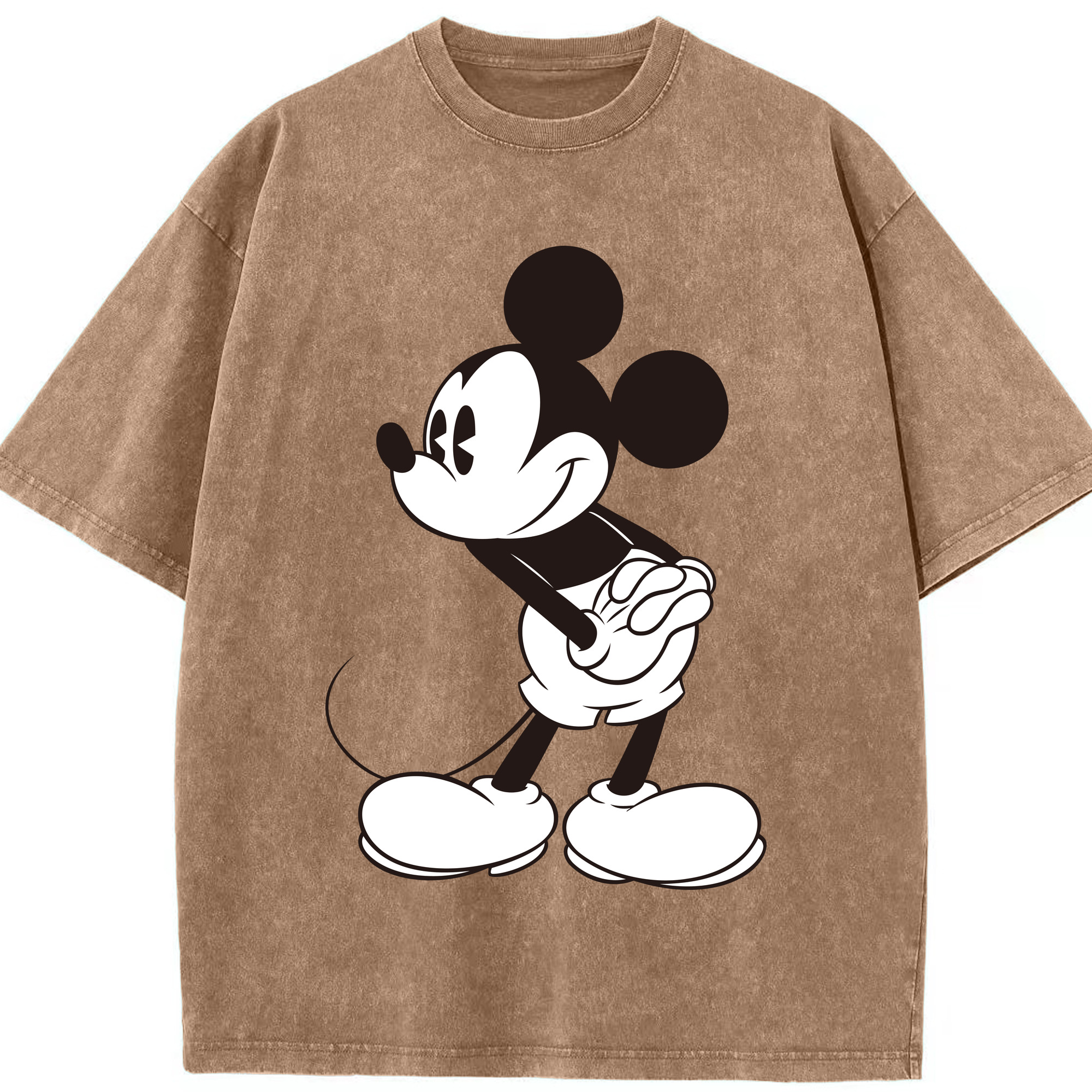 （画像用） ミッキーマウス Mickey Mouse 綿100% ヴィンテージ風 半袖Tシャツ（フロントプリント）