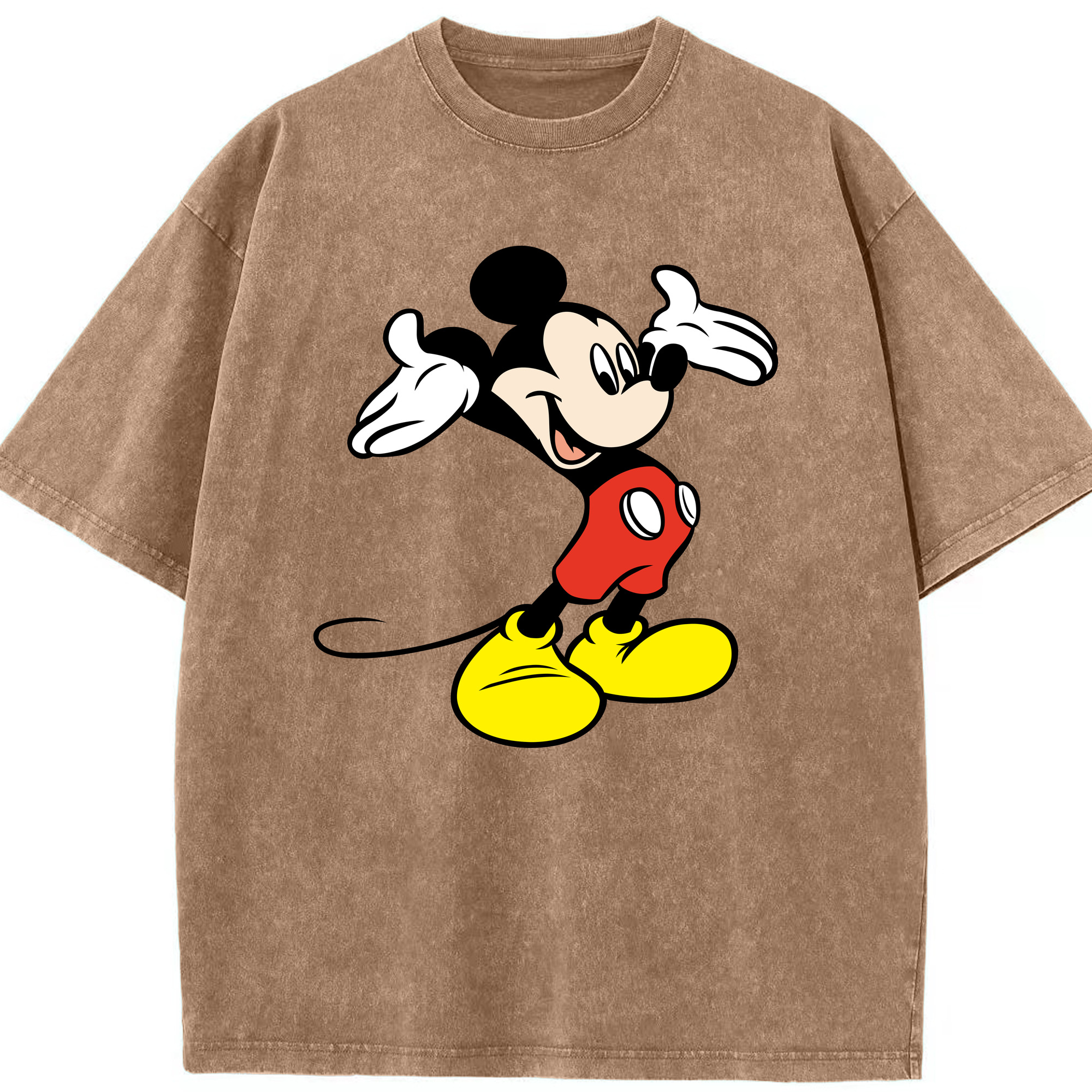 （画像用） ミッキーマウス Mickey Mouse 綿100% ヴィンテージ風 半袖Tシャツ（フロントプリント）