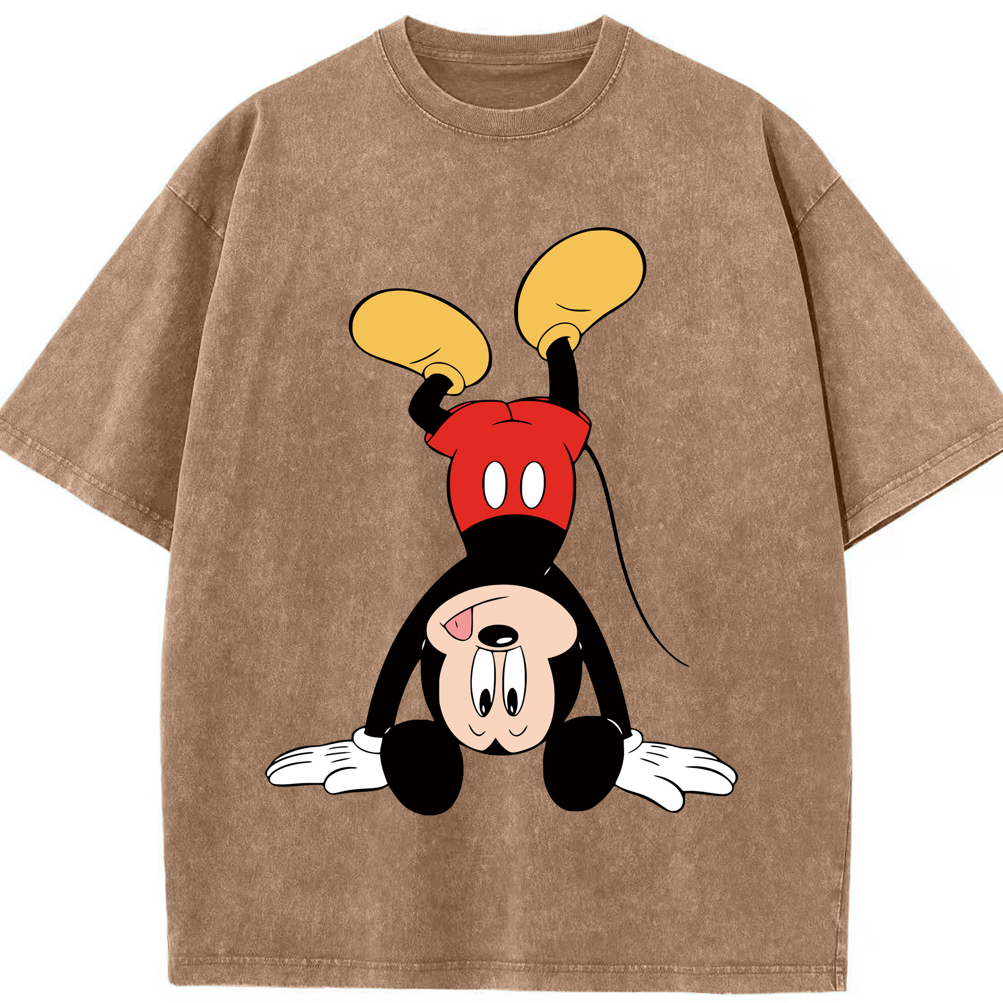 （画像用） ミッキーマウス Mickey Mouse 綿100% ヴィンテージ風 半袖Tシャツ（フロントプリント）