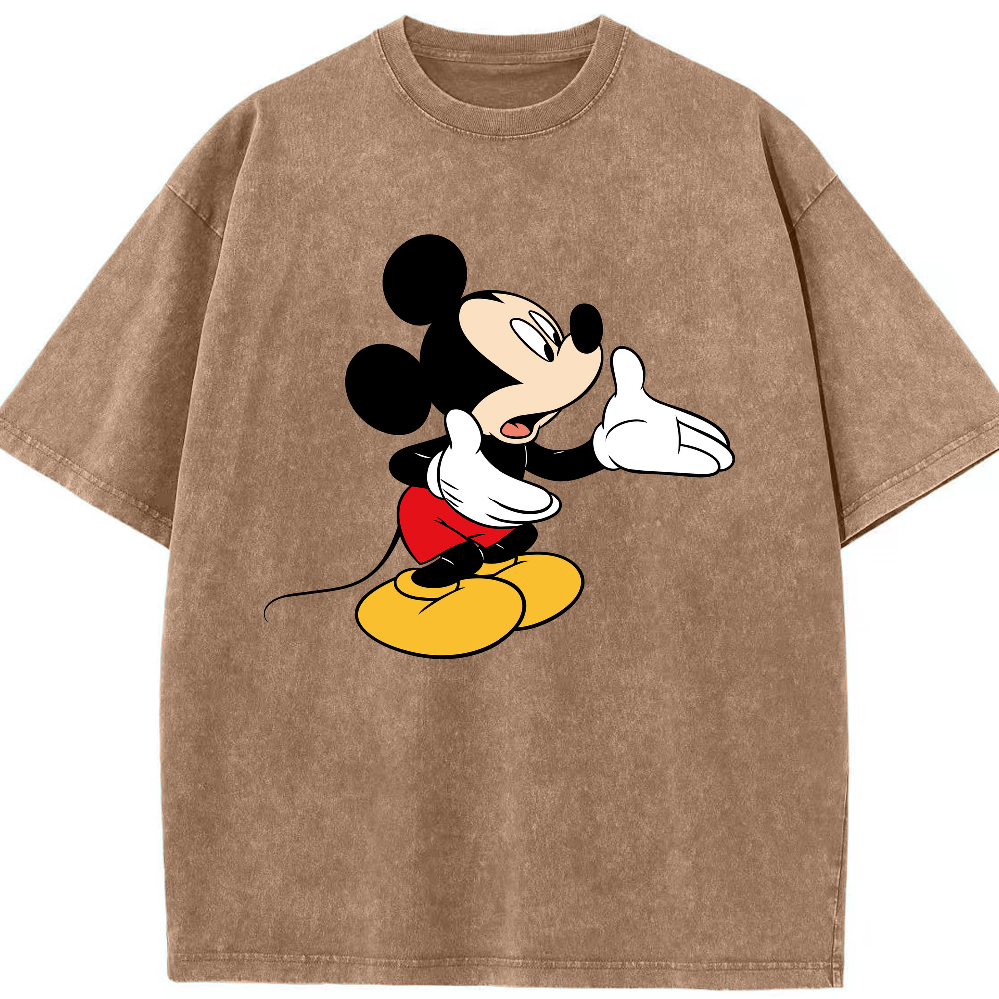 （画像用） ミッキーマウス Mickey Mouse 綿100% ヴィンテージ風 半袖Tシャツ（フロントプリント）