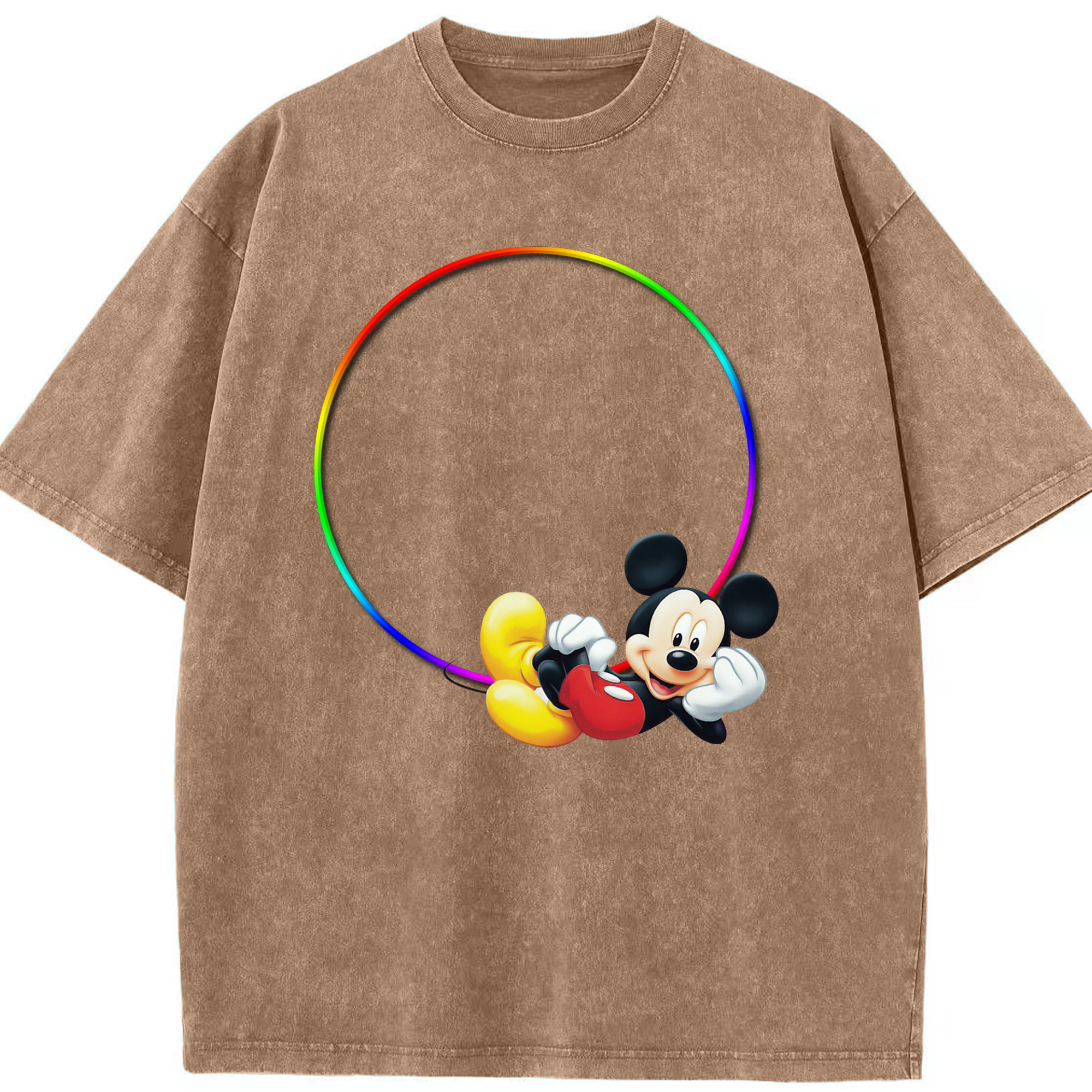 （画像用） ミッキーマウス Mickey Mouse 綿100% ヴィンテージ風 半袖Tシャツ（フロントプリント）
