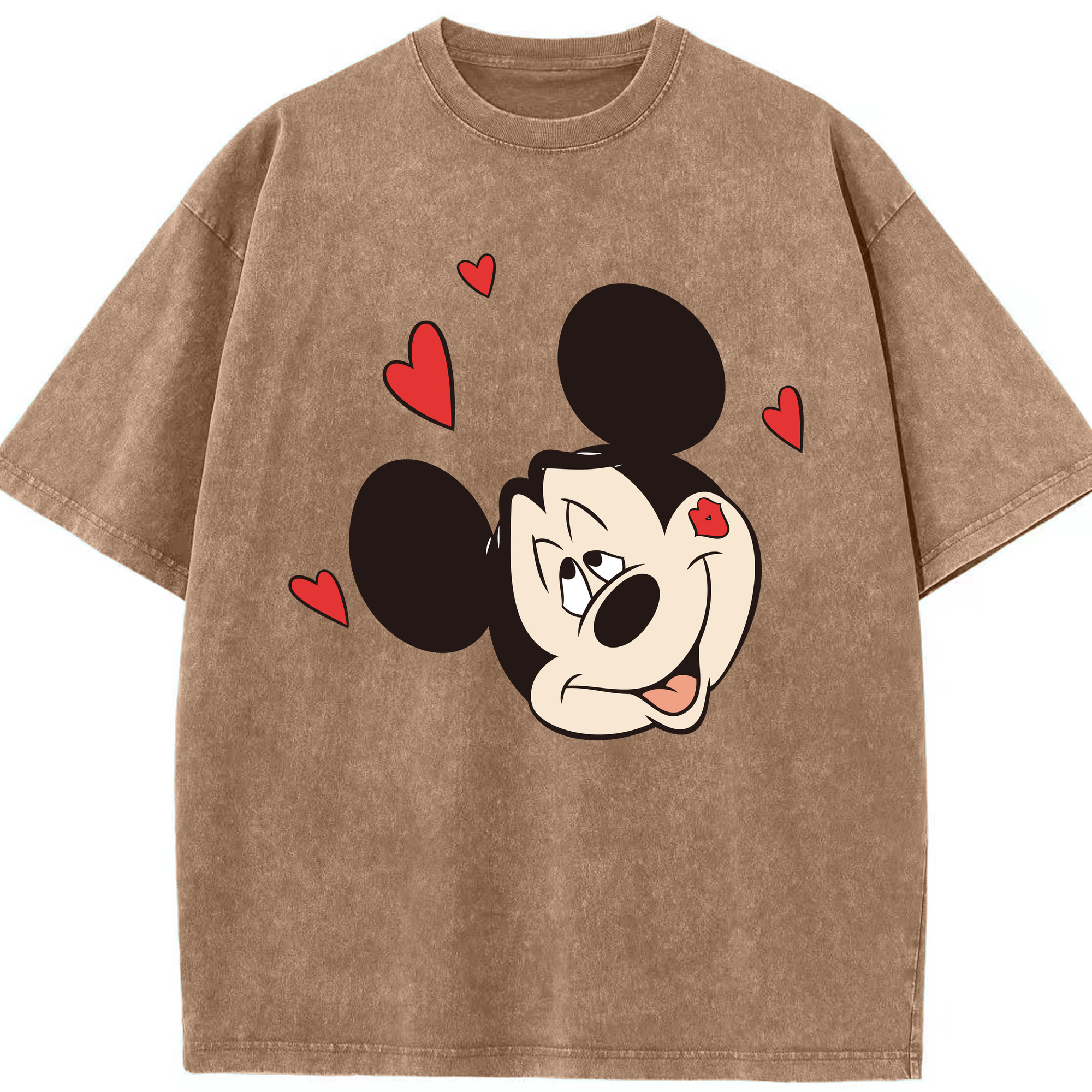 （画像用） ミッキーマウス Mickey Mouse 綿100% ヴィンテージ風 半袖Tシャツ（フロントプリント）